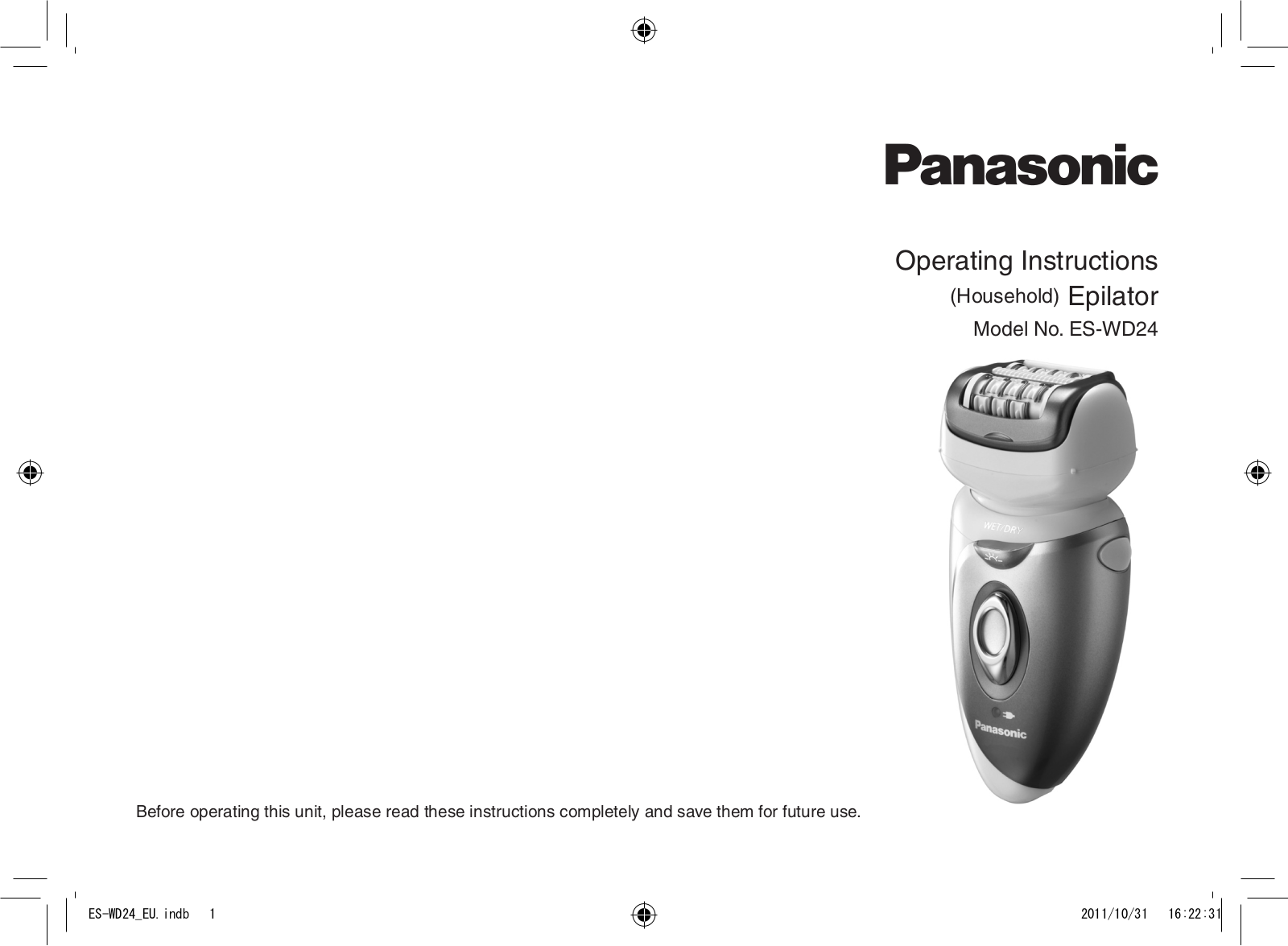 Panasonic ES-WD24 Operating instructions