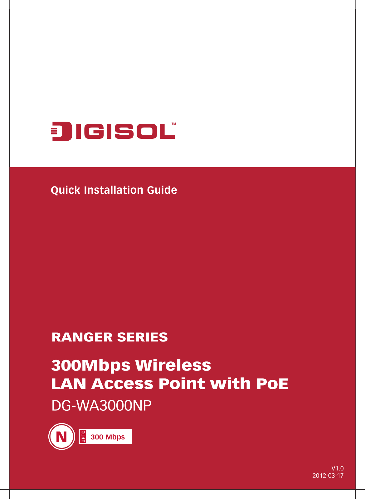 DIGISOL DG-WA3000NP Quick Install Guide