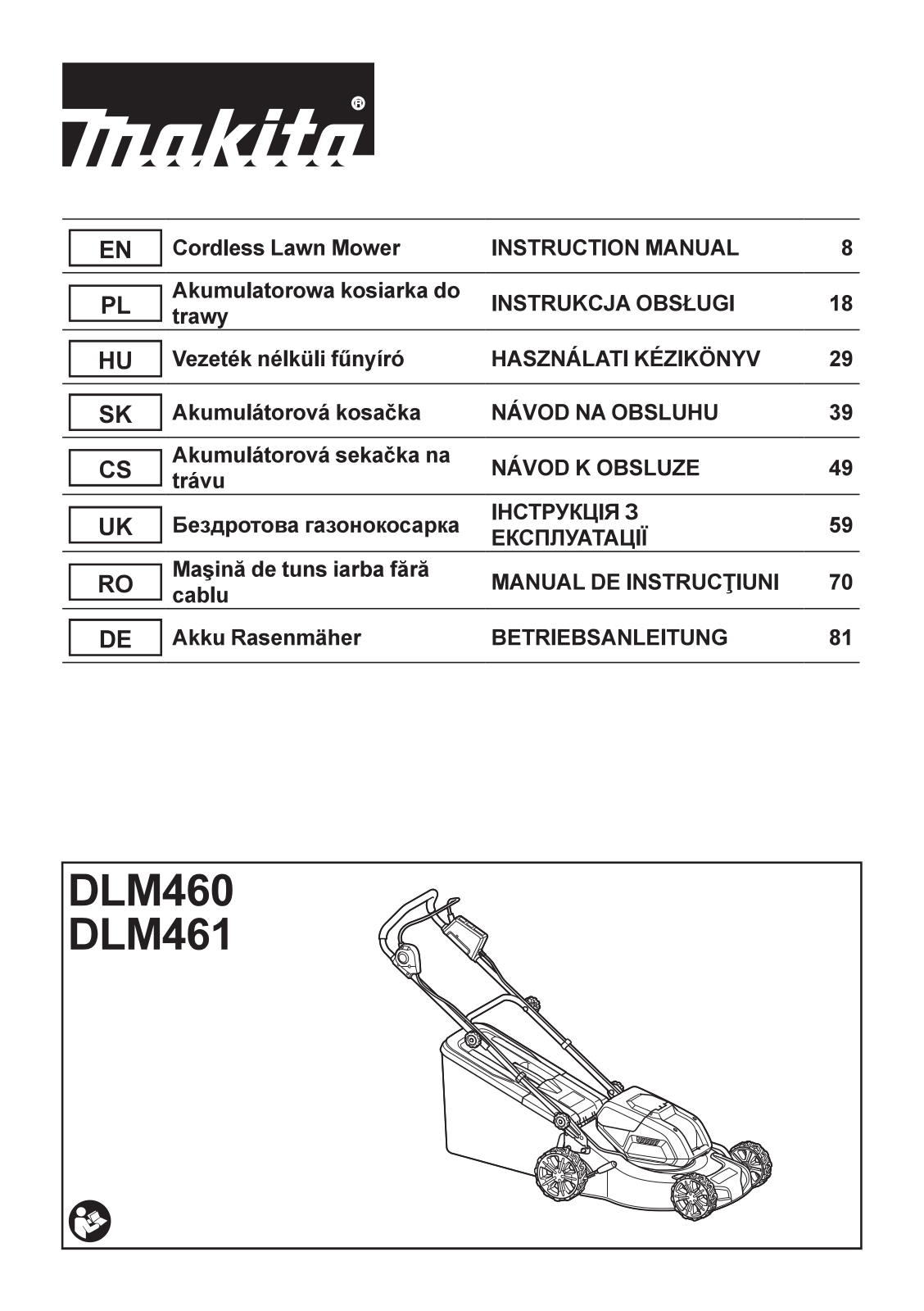 Makita DLM460PT2 User Manual