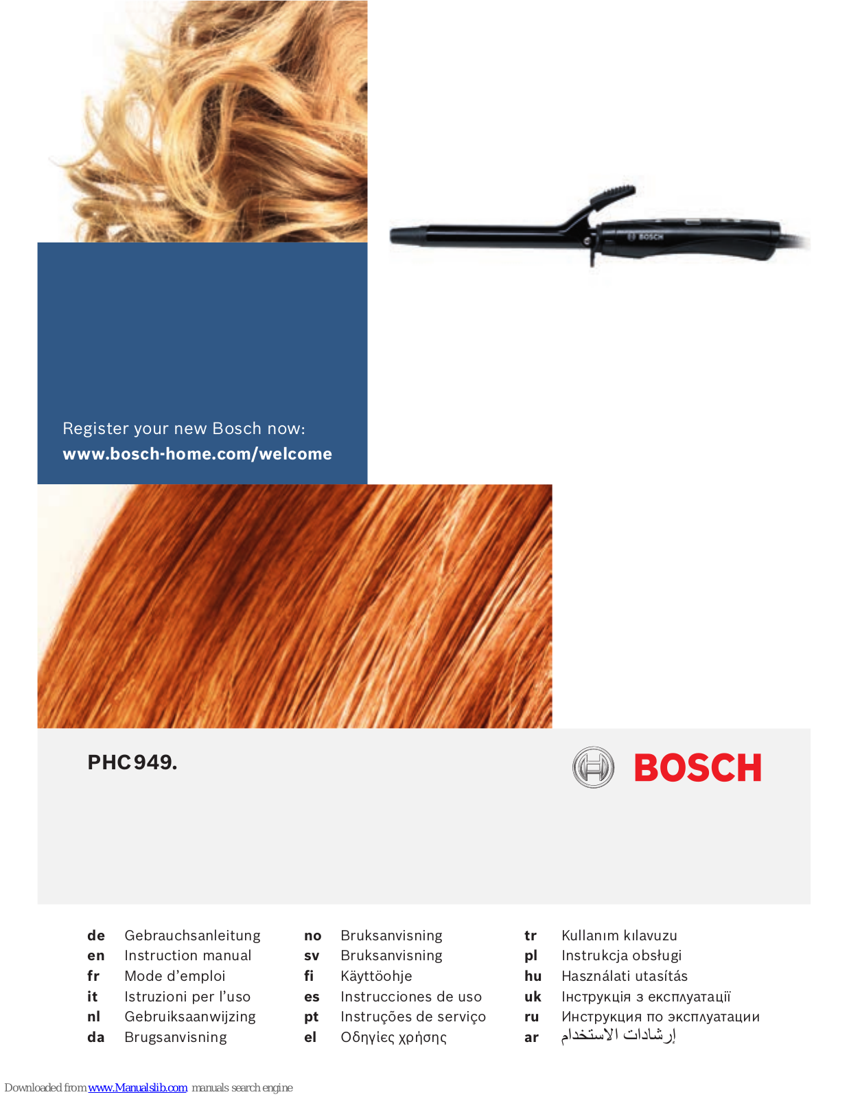 Bosch PHC 949 Instruction Manual