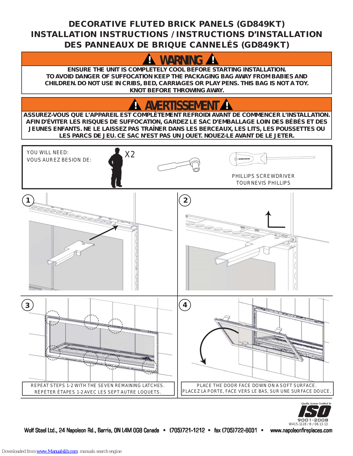 Napoleon GD849KT Installation Instructions Manual