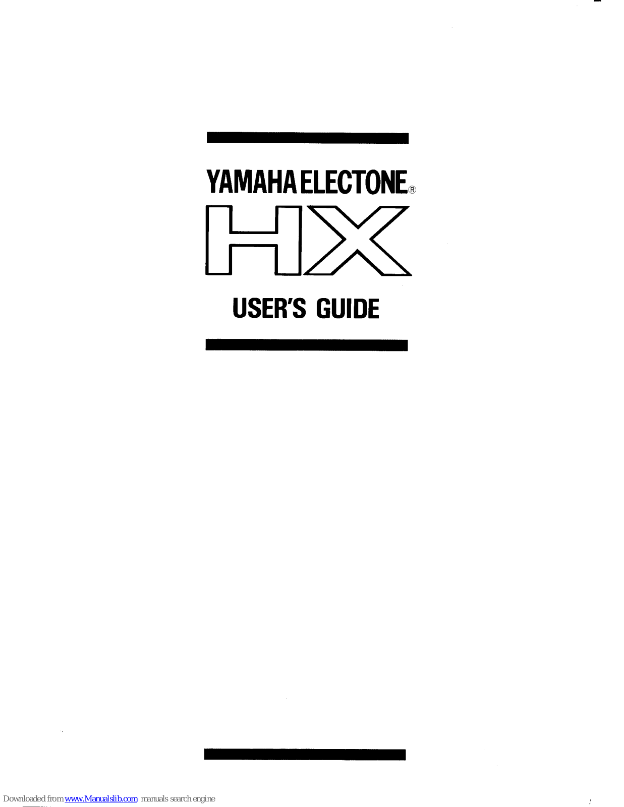 Yamaha HX User Manual