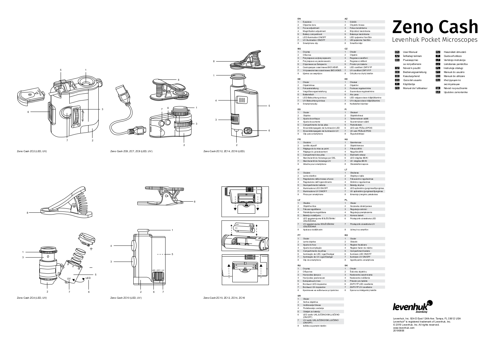 Levenhuk Zeno Cash ZC10, Zeno Cash ZC2, Zeno Cash ZC16, Zeno Cash ZC8, Zeno Cash ZC7 User Manual