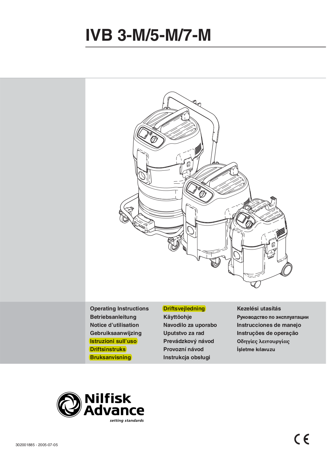 Nilfisk IVB5M, IVB7M, IVB3M User Manual