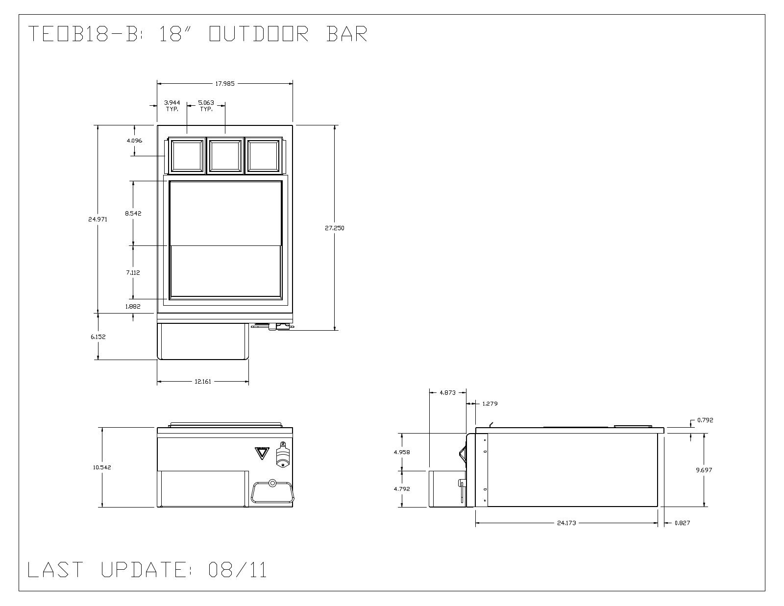 Twin Eagles TEOB18B Technical Drawing