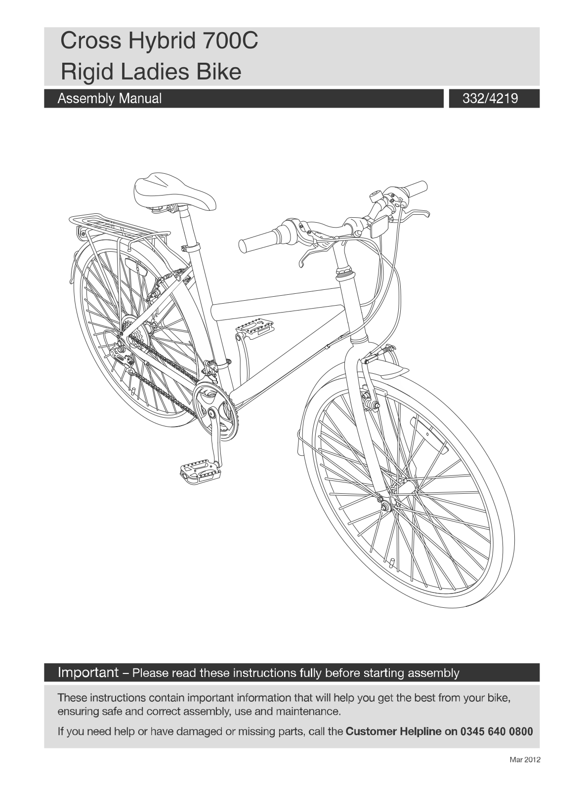 Argos CT700L ASSEMBLY INSTRUCTIONS