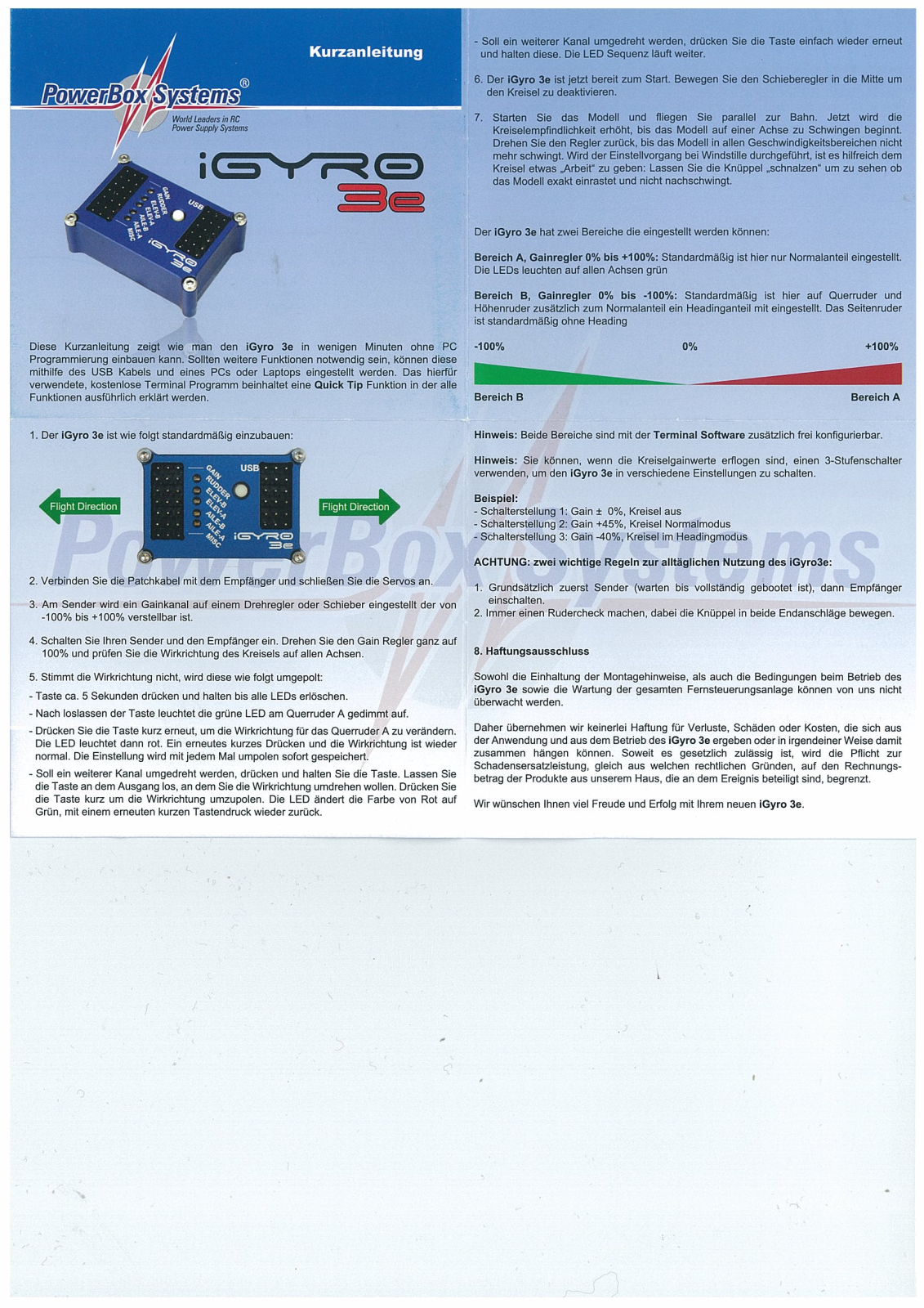 Powerbox Systems iGyro 3e User guide