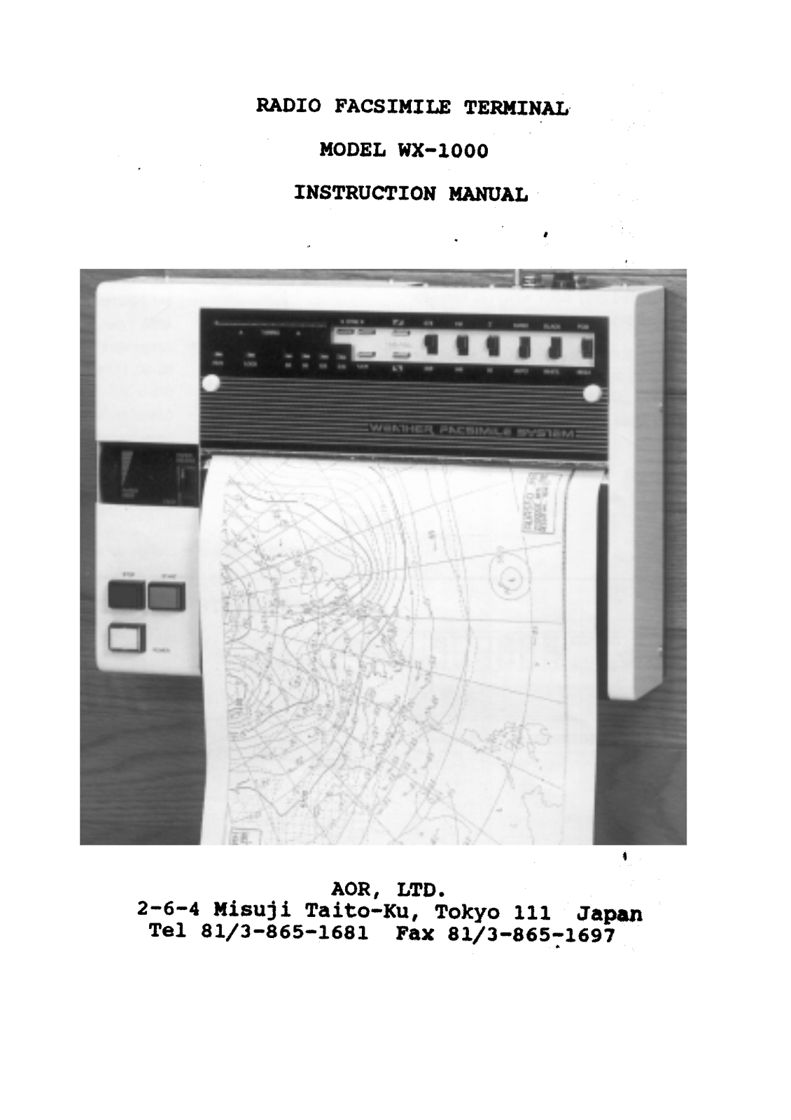 AOR WX1000 User Guide