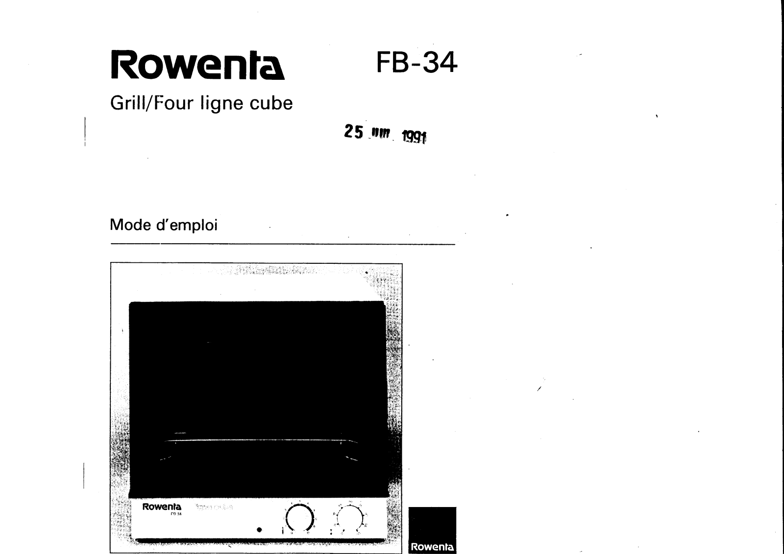 ROWENTA FB 34 User Manual