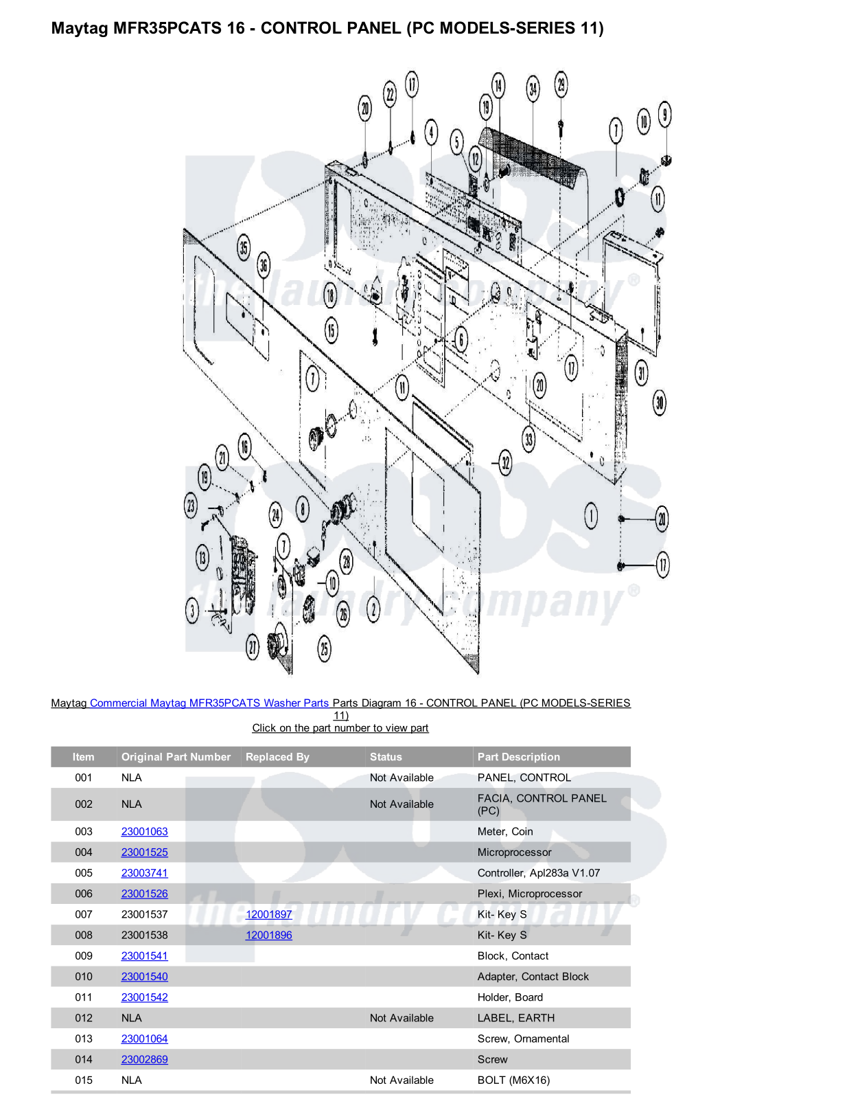 Maytag MFR35PCATS Parts Diagram