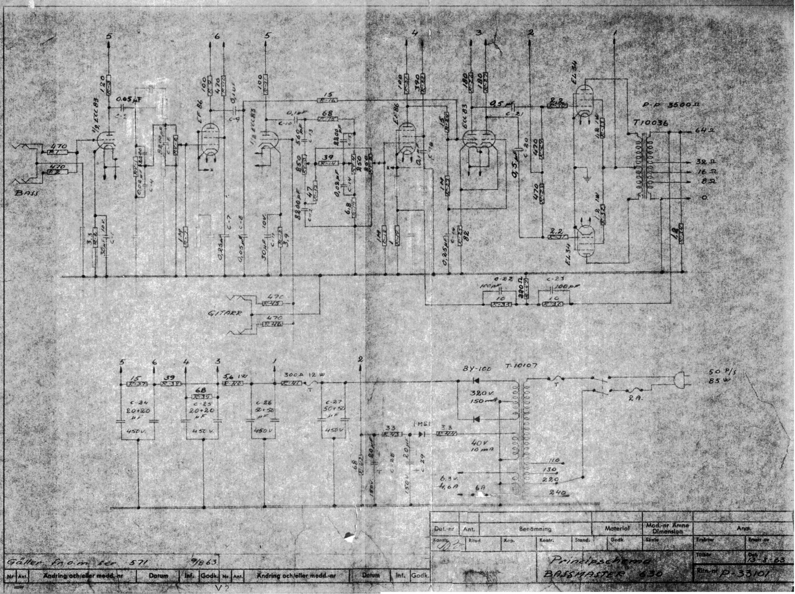 Hagstrom 630 schematic