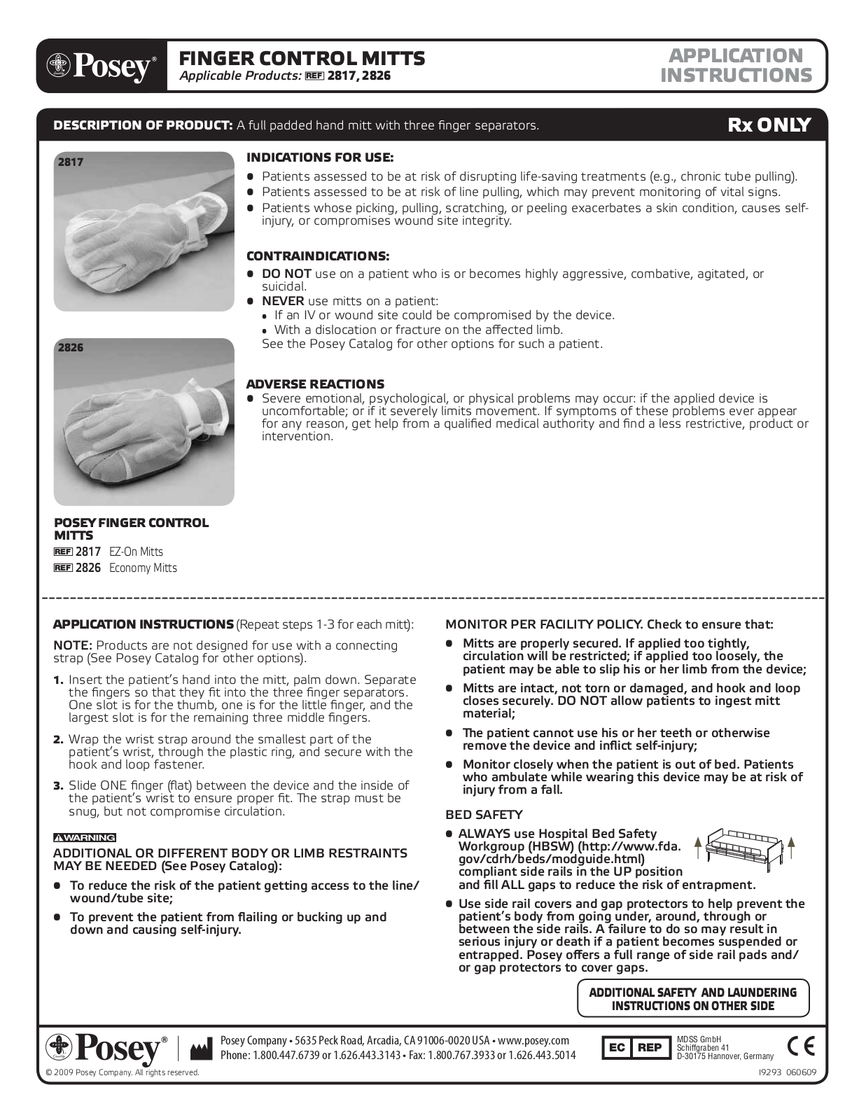 Posey EZ-On Mitts User Manual