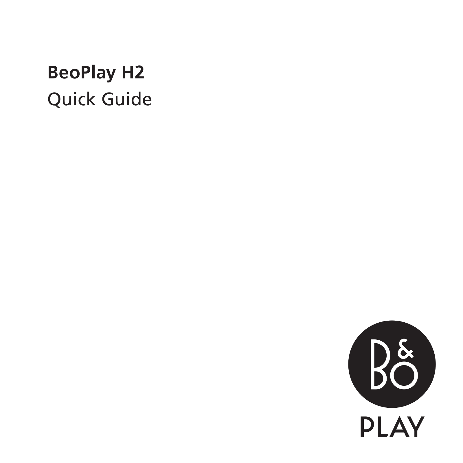 Bang & Olufsen BeoPlay H2 User Manual