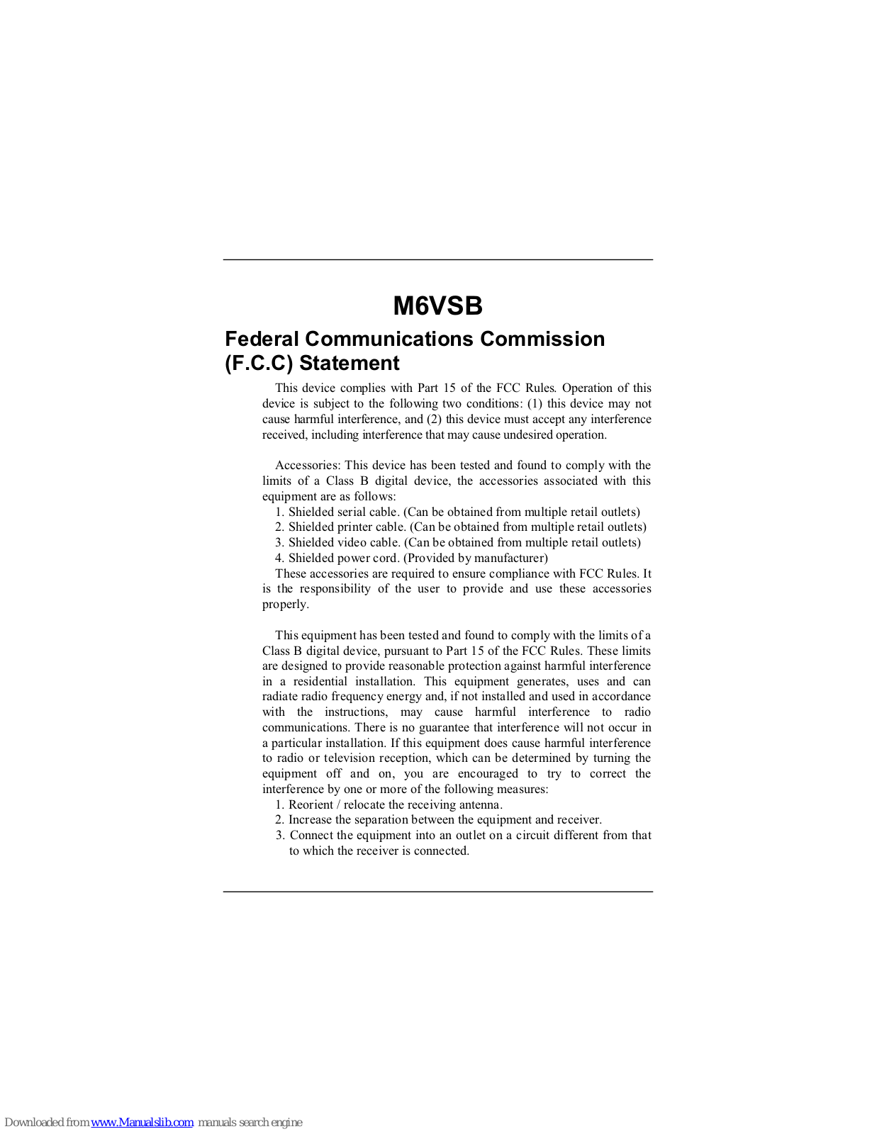 Biostar M6VSB User Manual