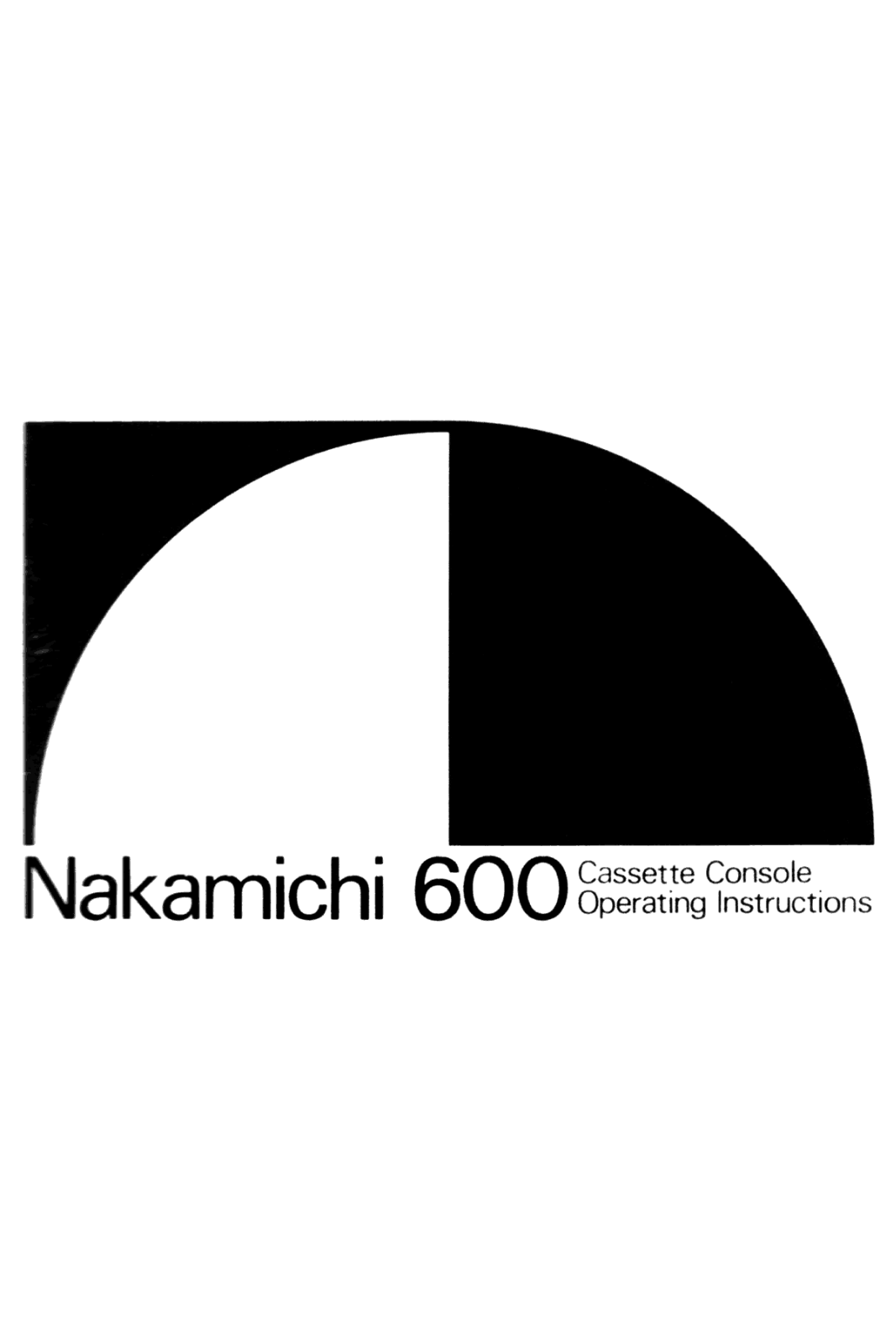 Nakamichi 600 Owners manual