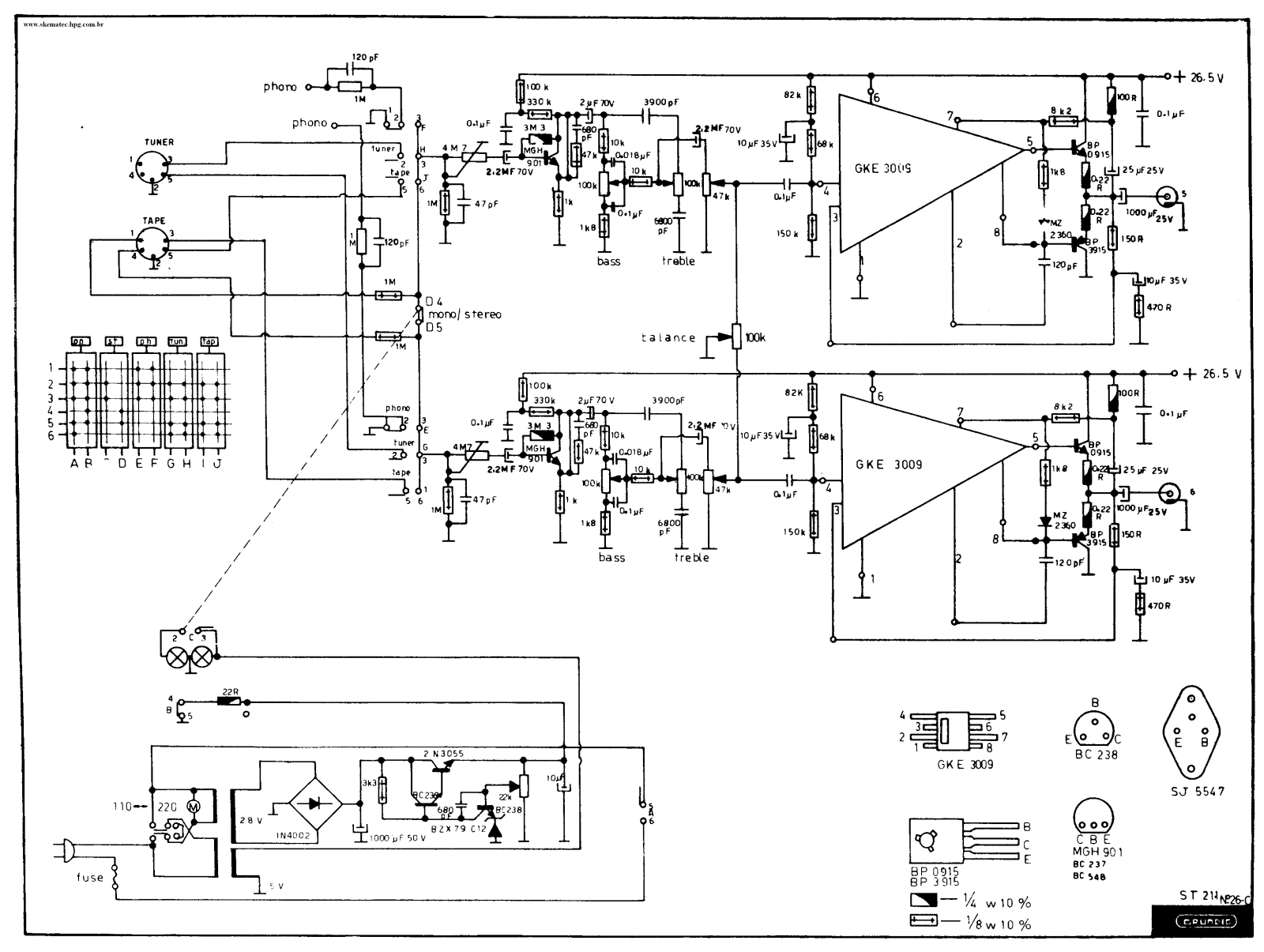 Grundig ST-211-C Schematic