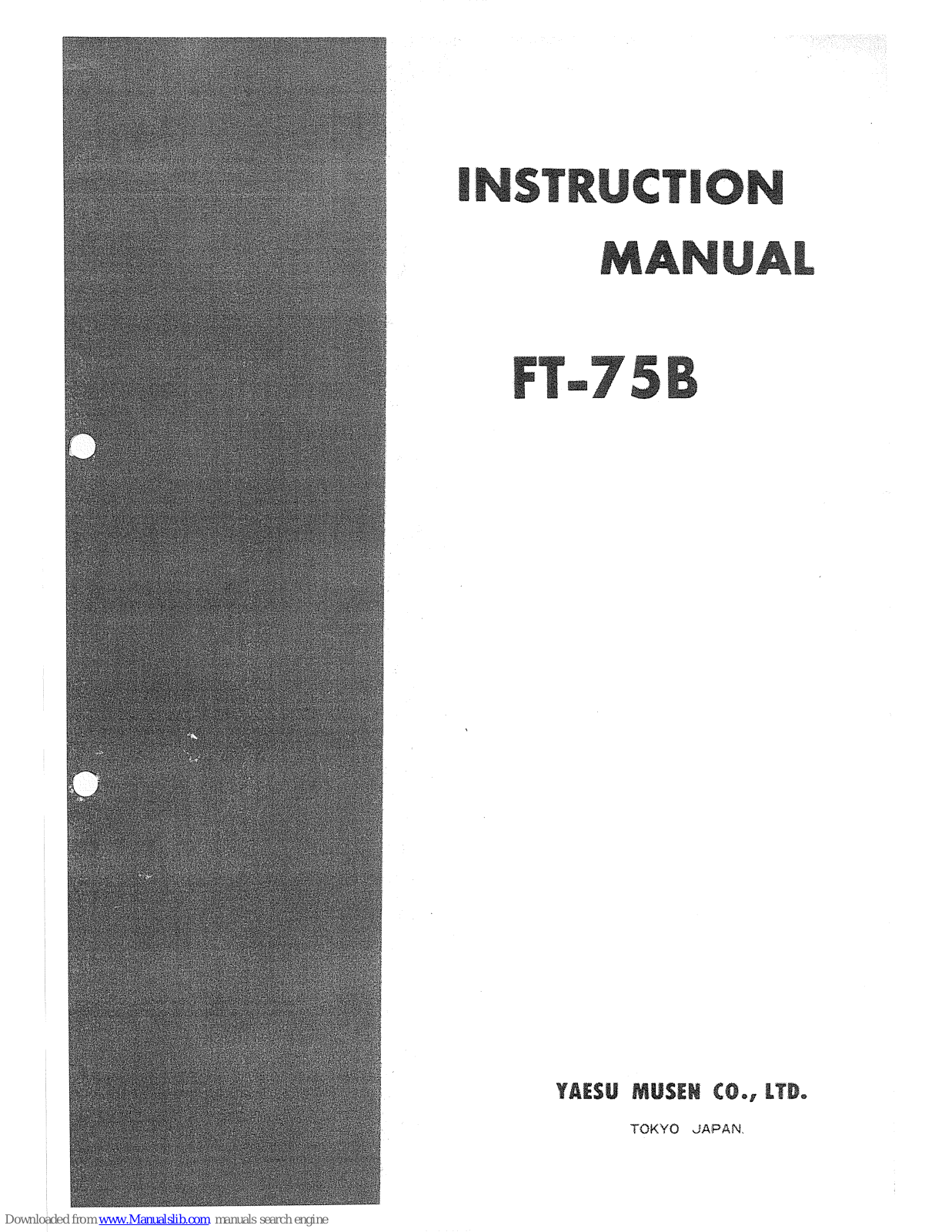 Yaesu FT-75B Instruction Manual