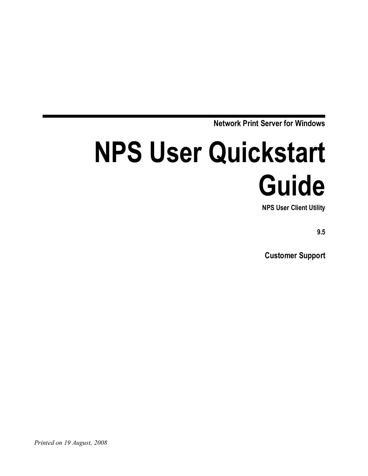 Windows Marketplace NPS 9.5 User Manual