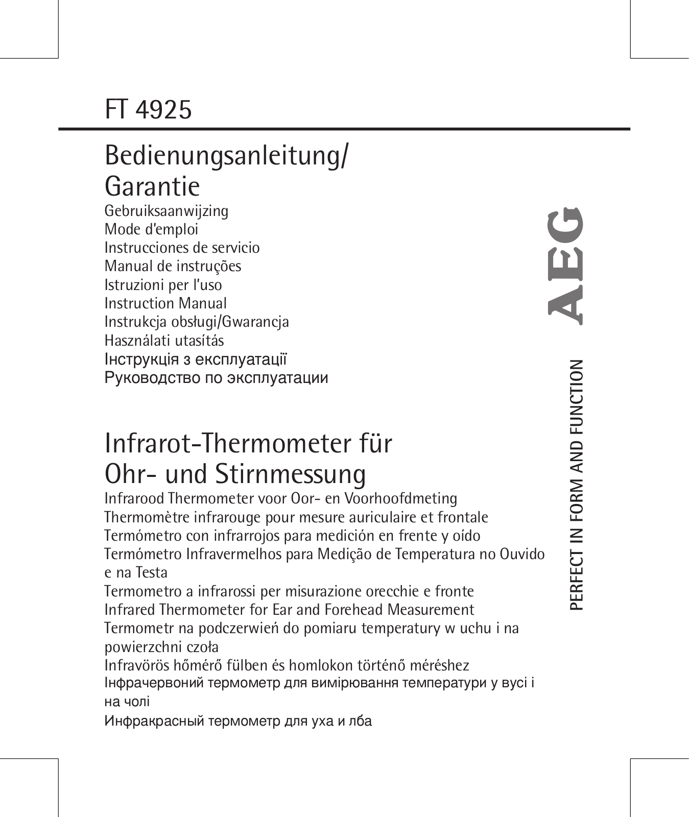 AEG FT 4925 User Manual