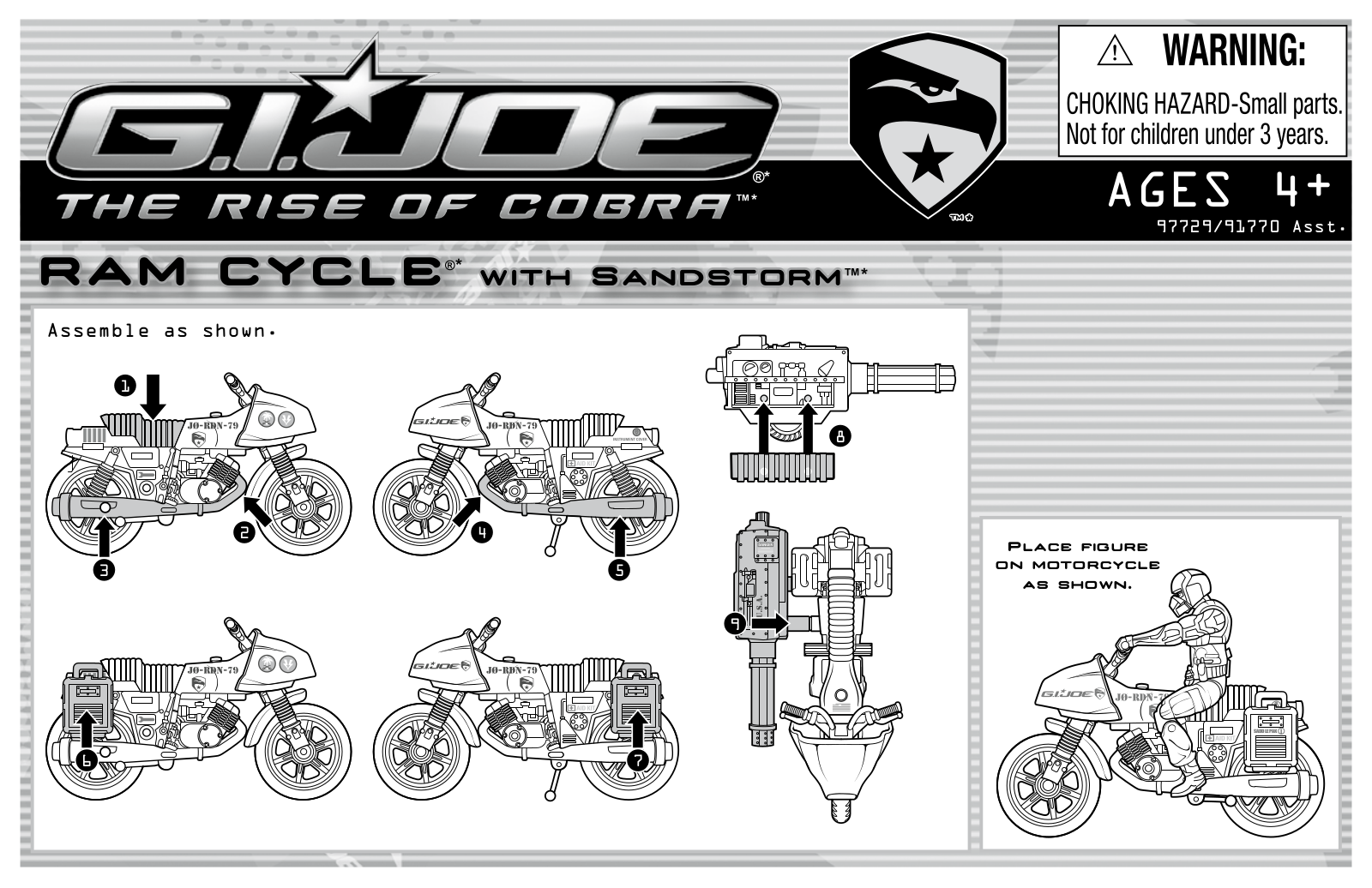 HASBRO GI Joe ROC Ram Cycle with Sandstorm User Manual