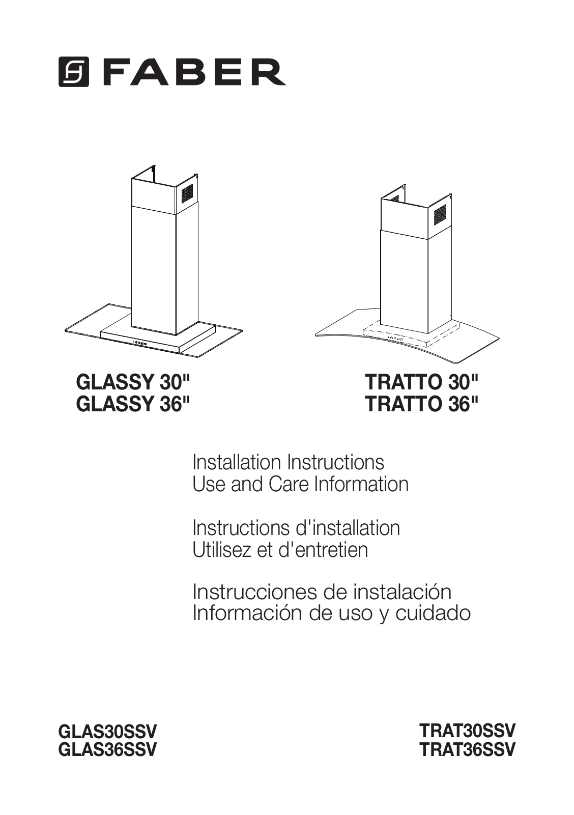 Faber TRAT36SSV, TRAT30SSV Installation manual