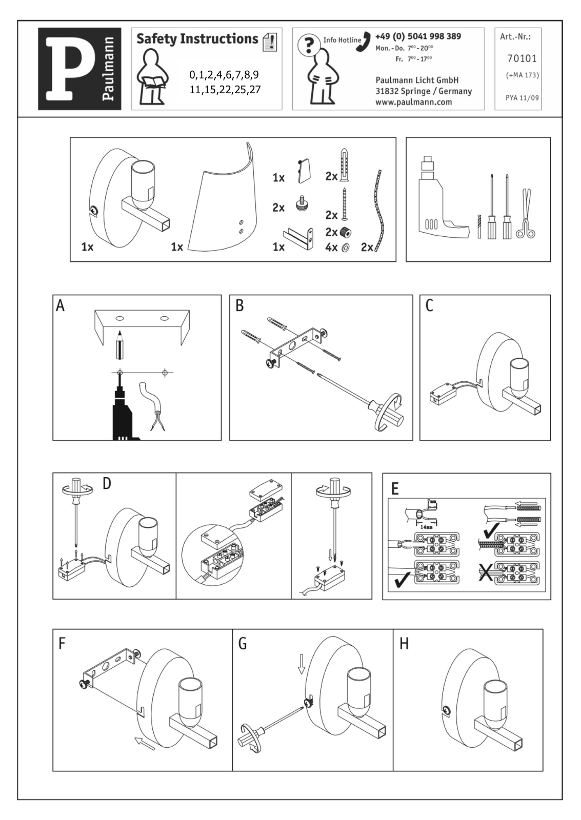 Paulmann 70101 Safety instructions - ManualMachine.com