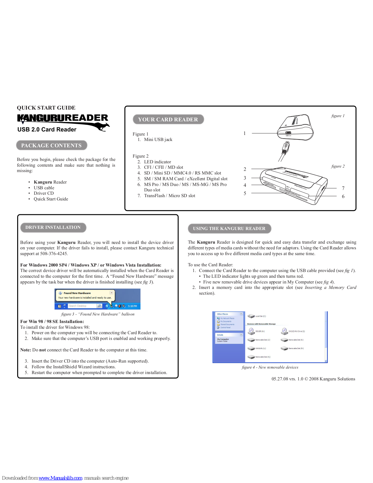 Kanguru U2-CR-58N1 Quick Start Manual