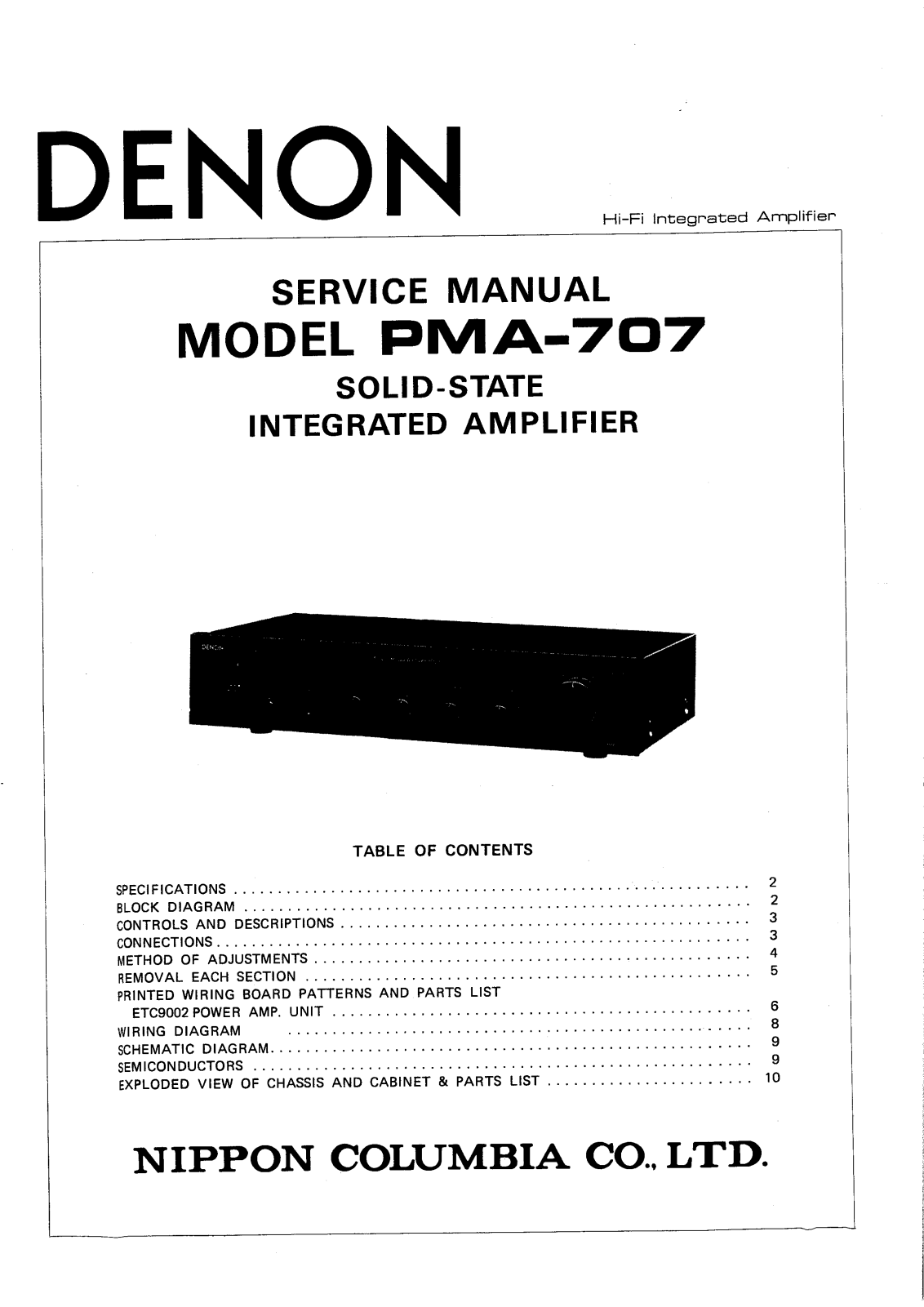 Denon PMA-707 Service Manual