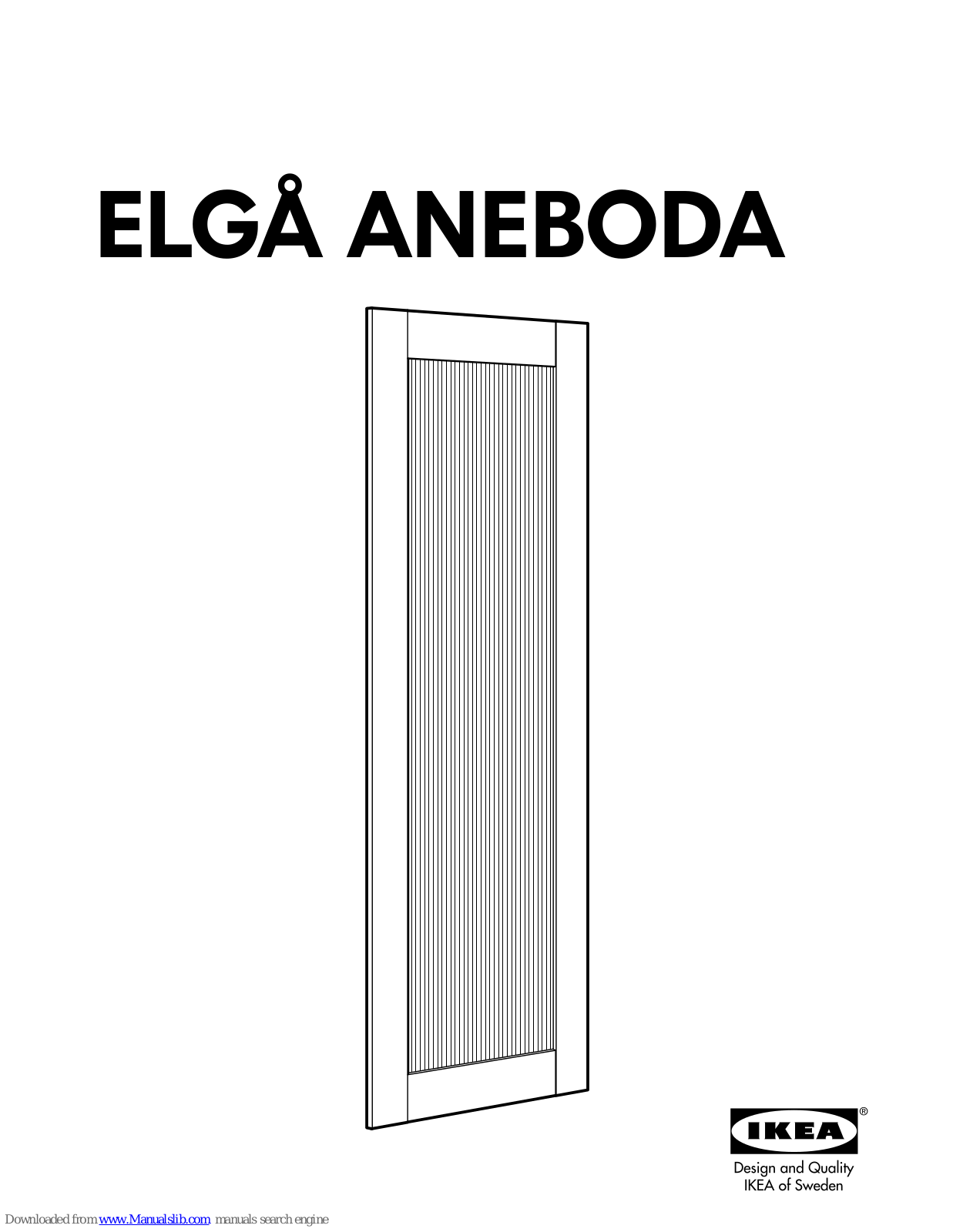 IKEA ELGÅ SLIDING DOORS, ELGA ANEBODA Instructions Manual