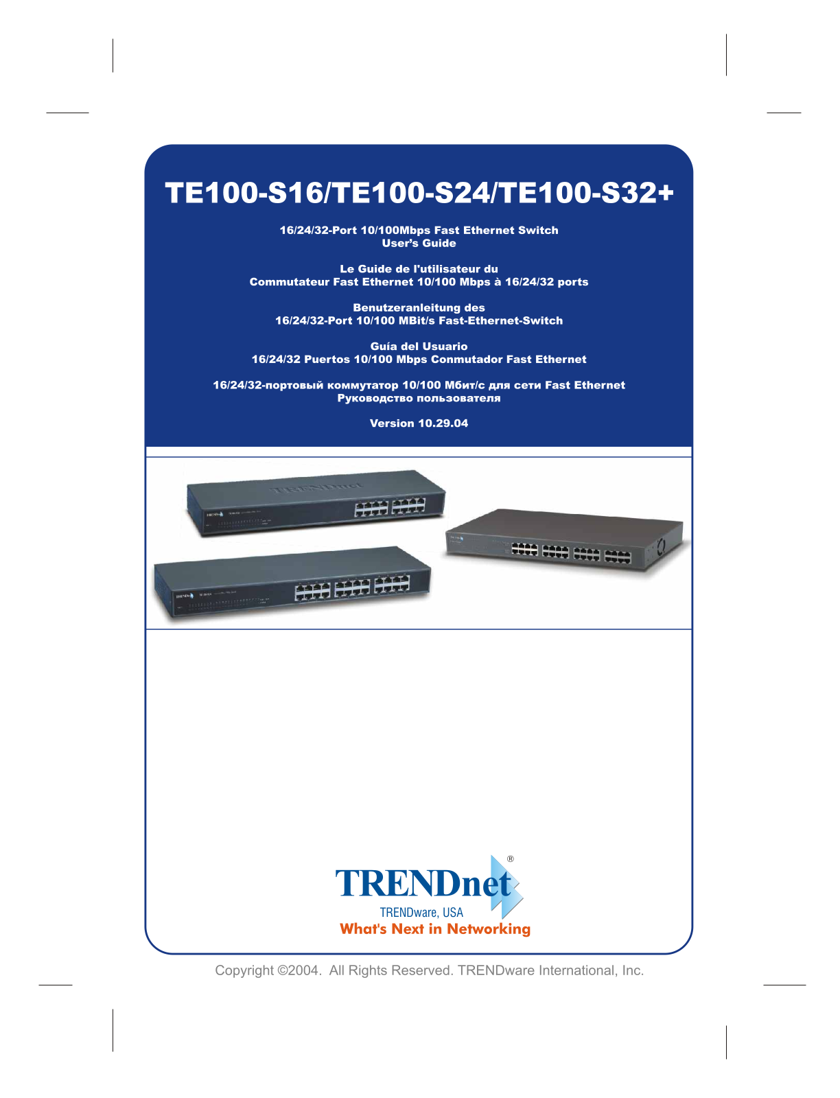 Trendnet TE100-S32PLUS, TE100-S16 User Manual