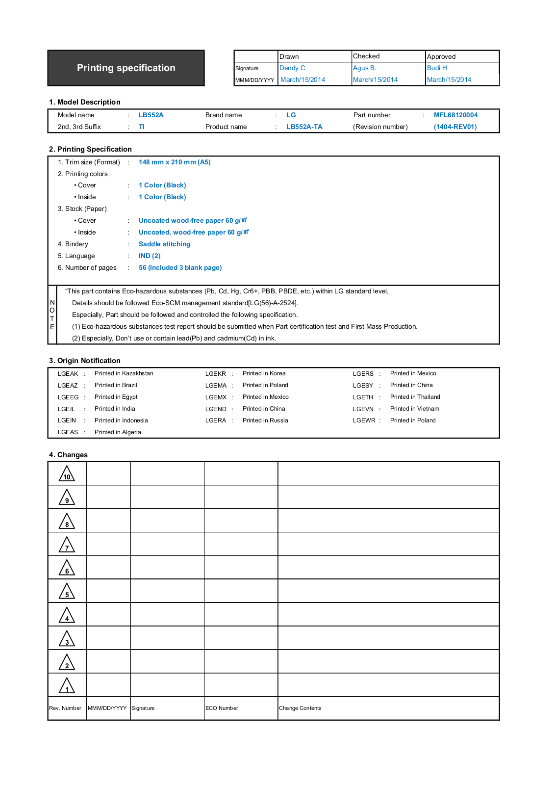 LG 32LB552A Manual book