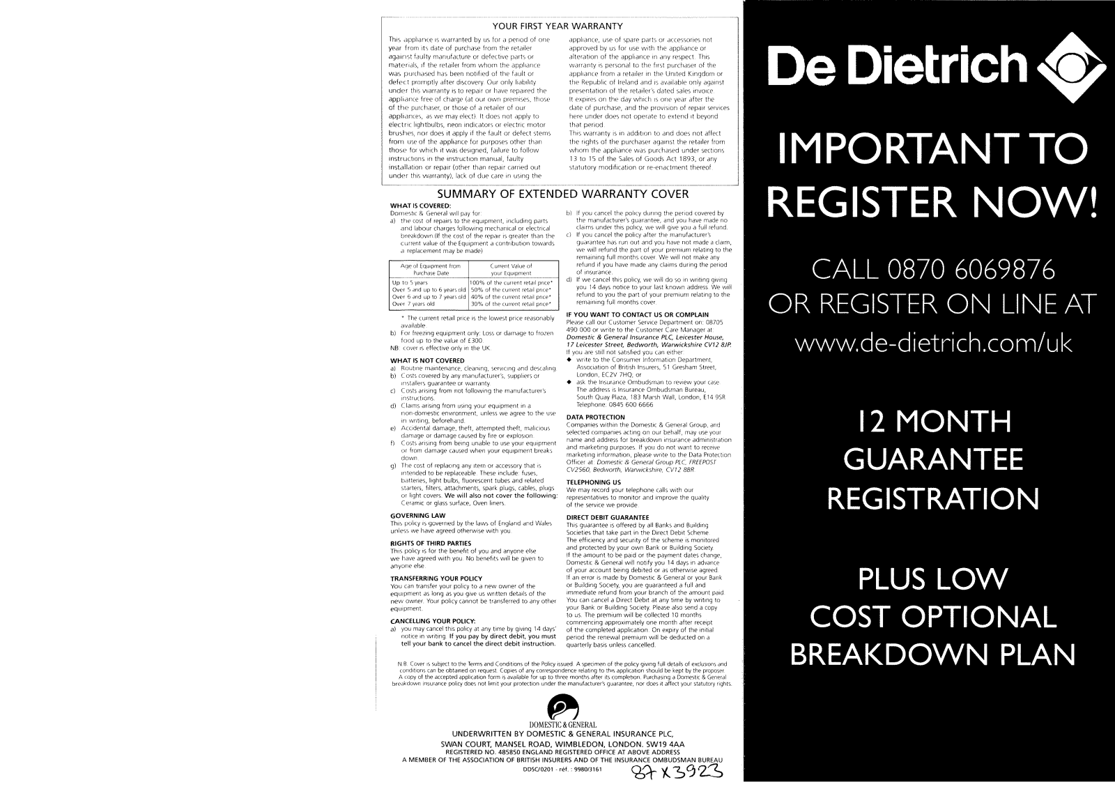 De dietrich IS7388 User Manual