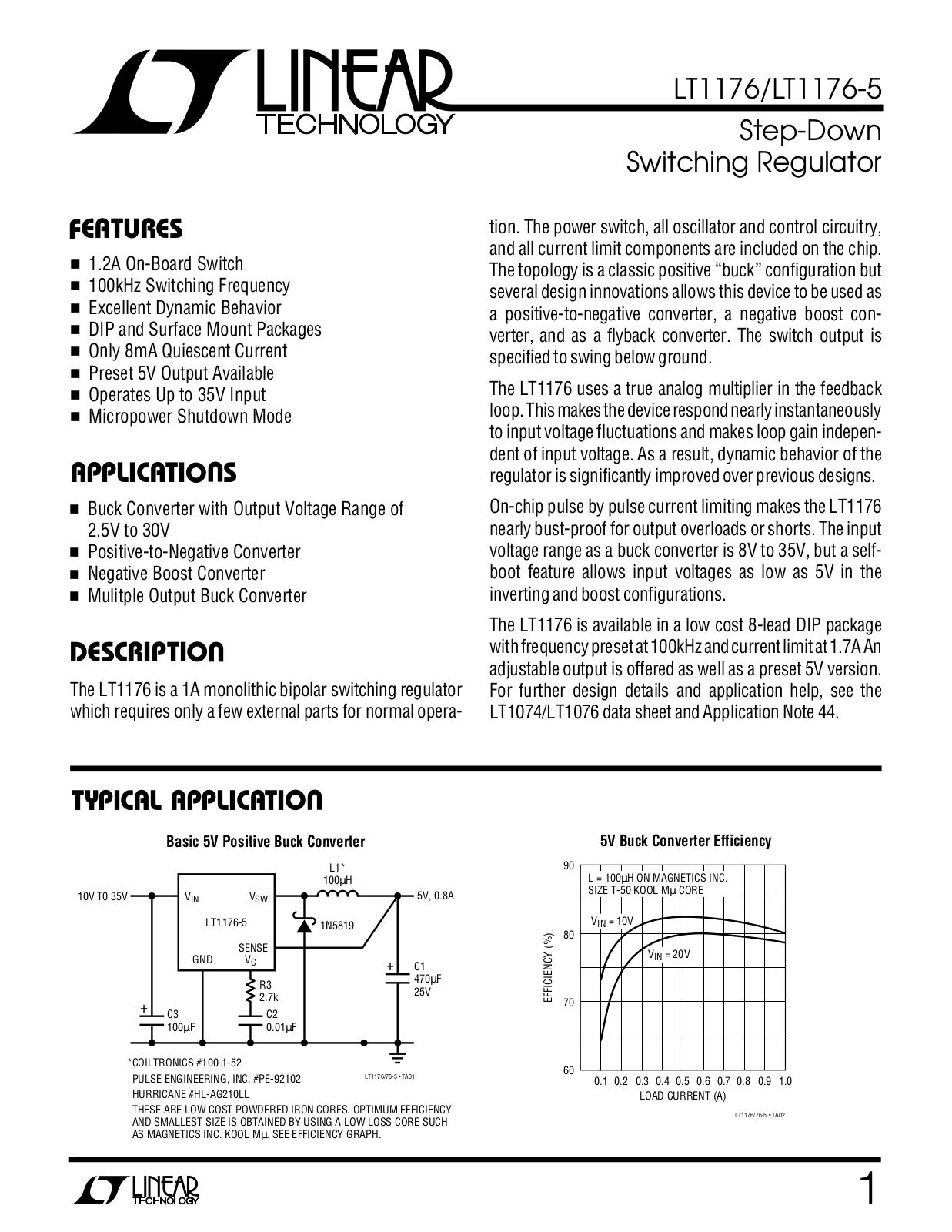 Linear Technology LT1176-5, LT1176 Datasheet