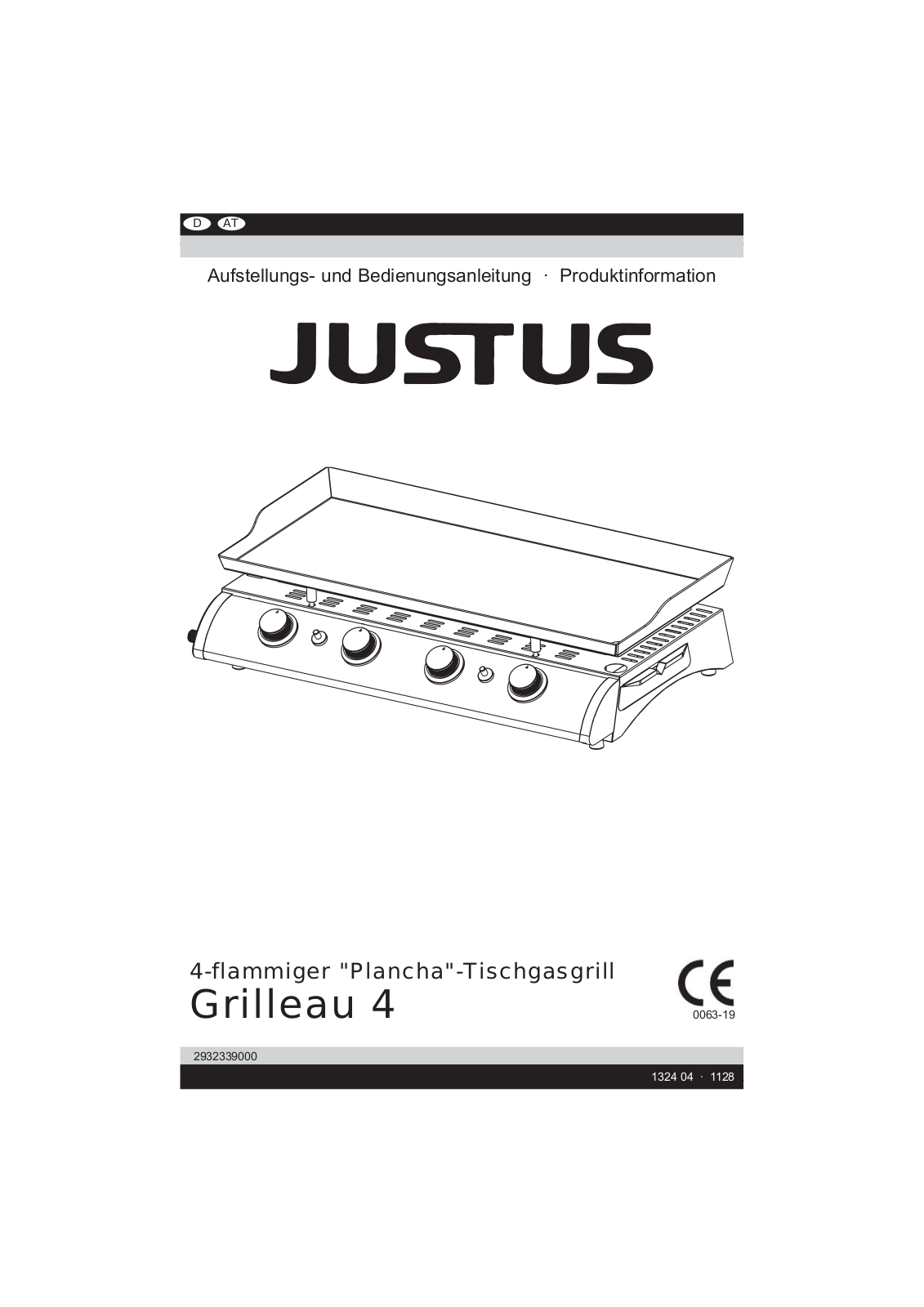 JUSTUS Plancha Grilleau 4 operation manual