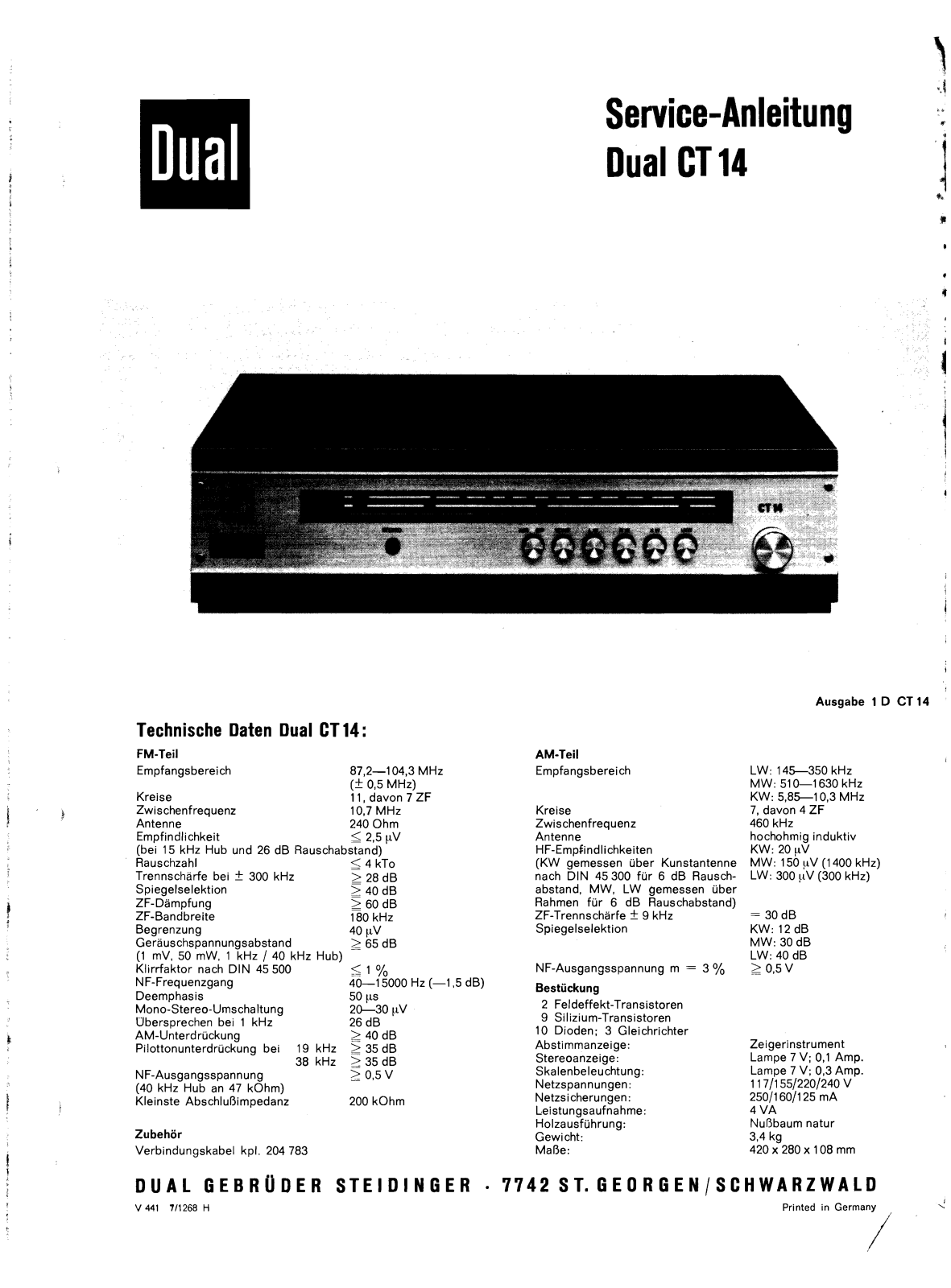 Dual CT-14 Service Manual