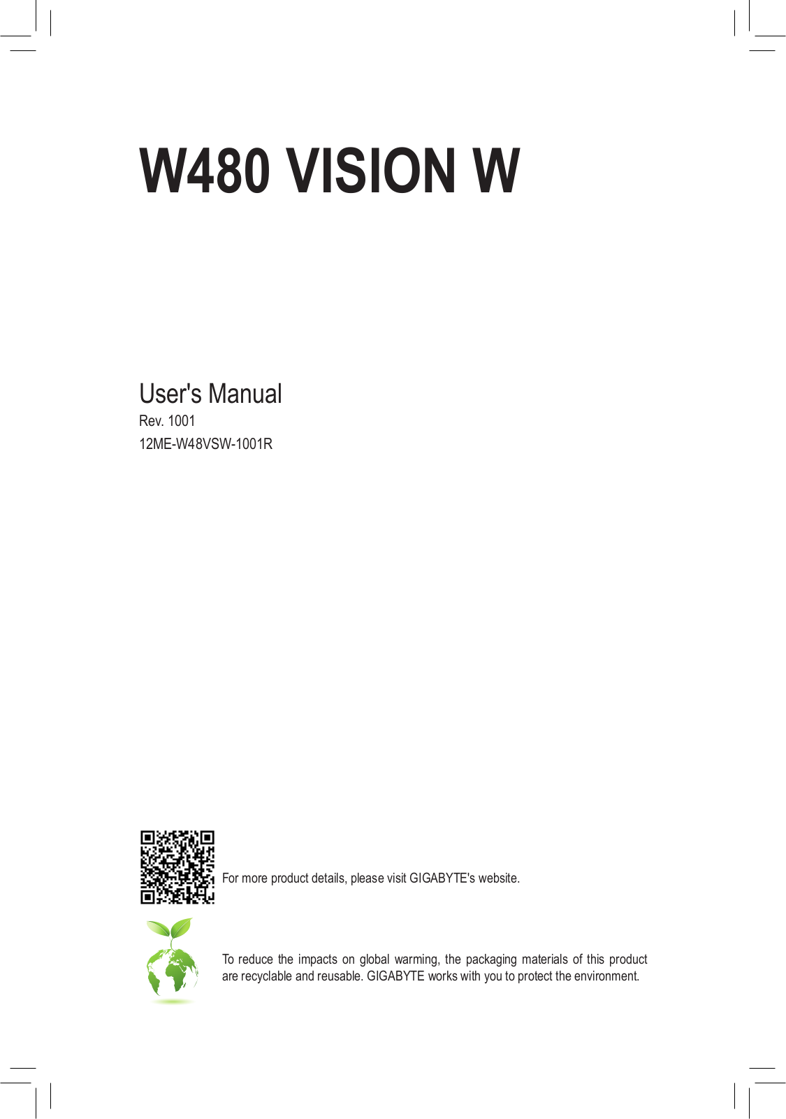 Gigabyte W480 Vision W Service Manual