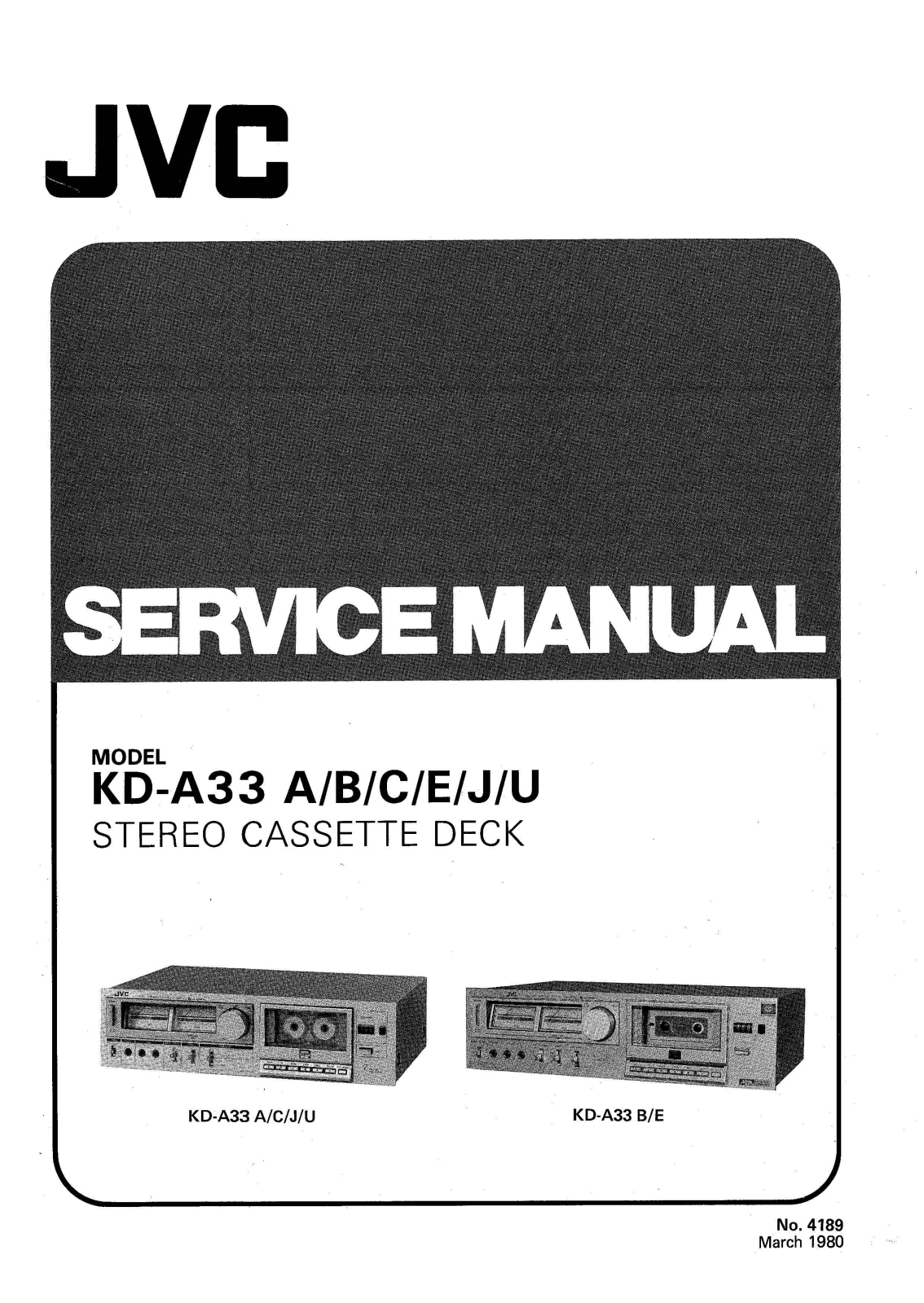 JVC KD-A33 Service Manual