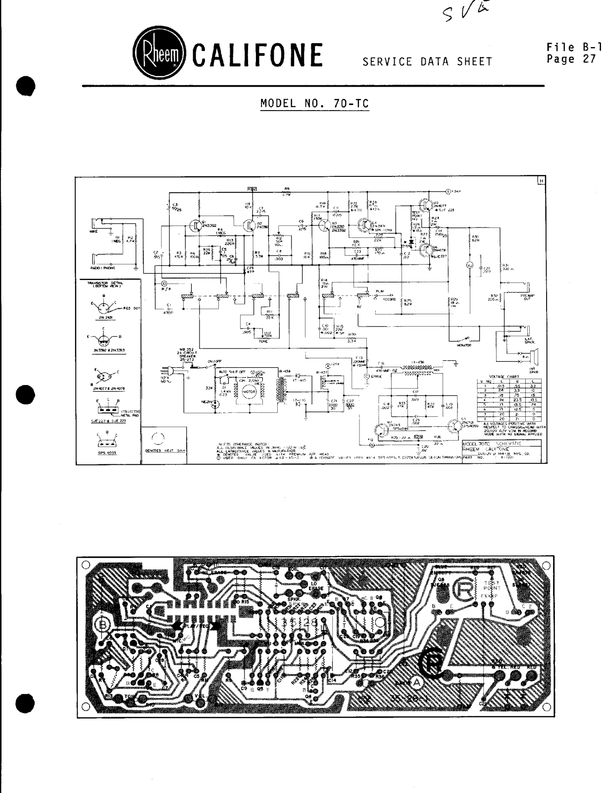 Califone 70-TC Schematic - ManualMachine.com