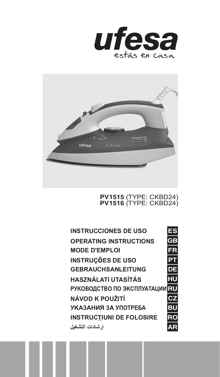 Ufesa PV1515, PV1516 User Manual