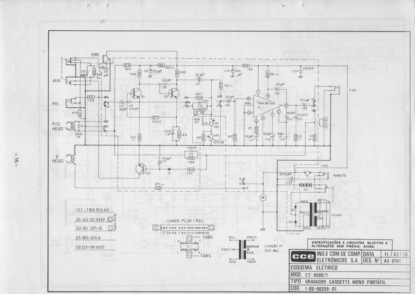 CCE CT-9500-1 Schematic