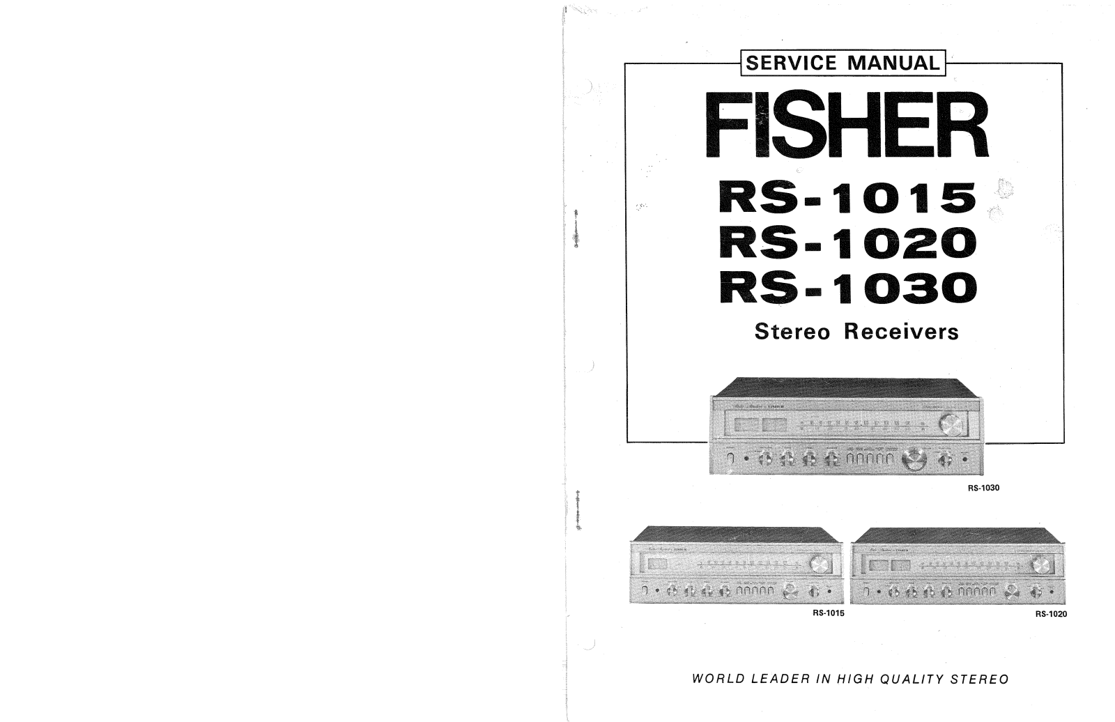 Fisher RS-1015, RS-1020, RS-1030 Service manual
