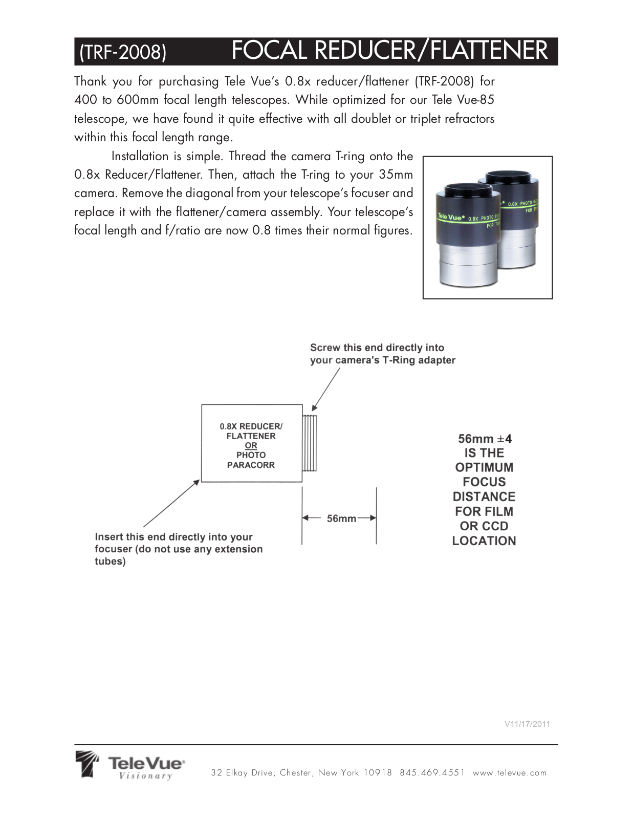 Tele Vue TRF-2008 User Manual - ManualMachine.com