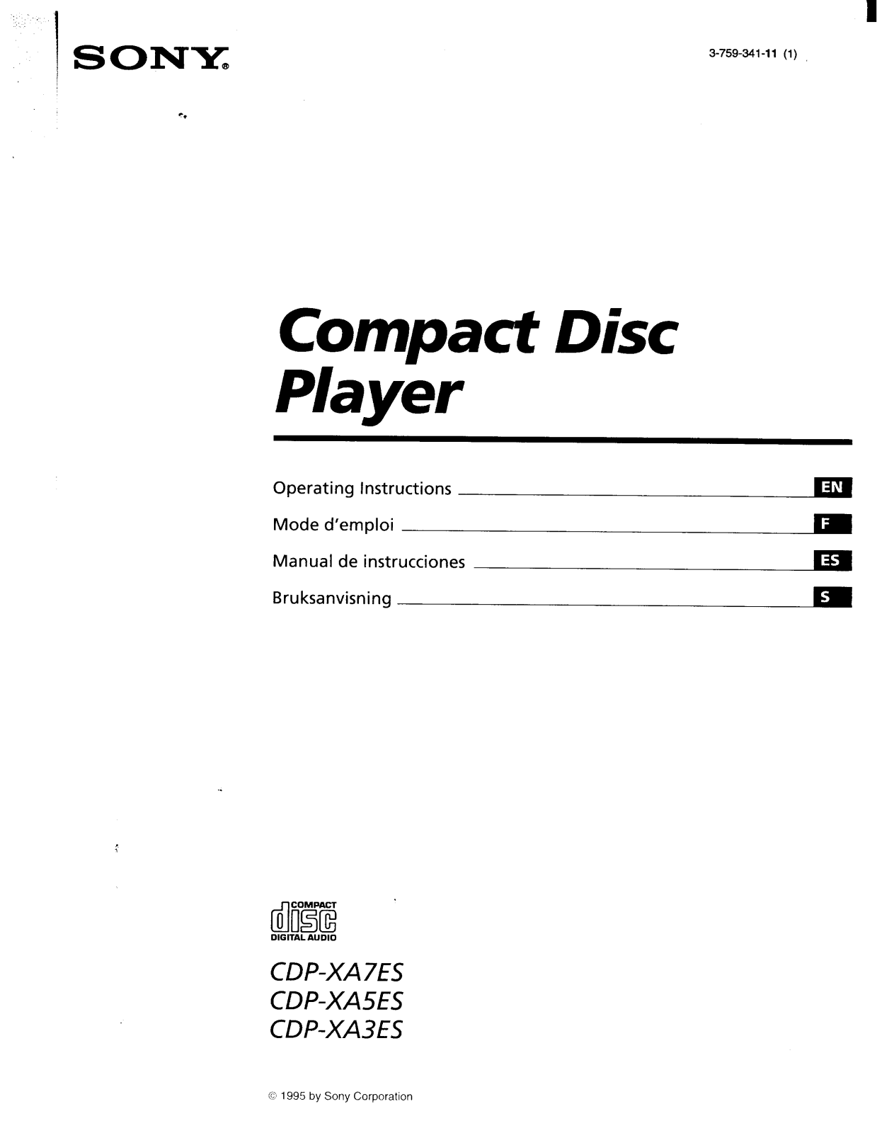 Sony CDPXA-3-ES Owners manual