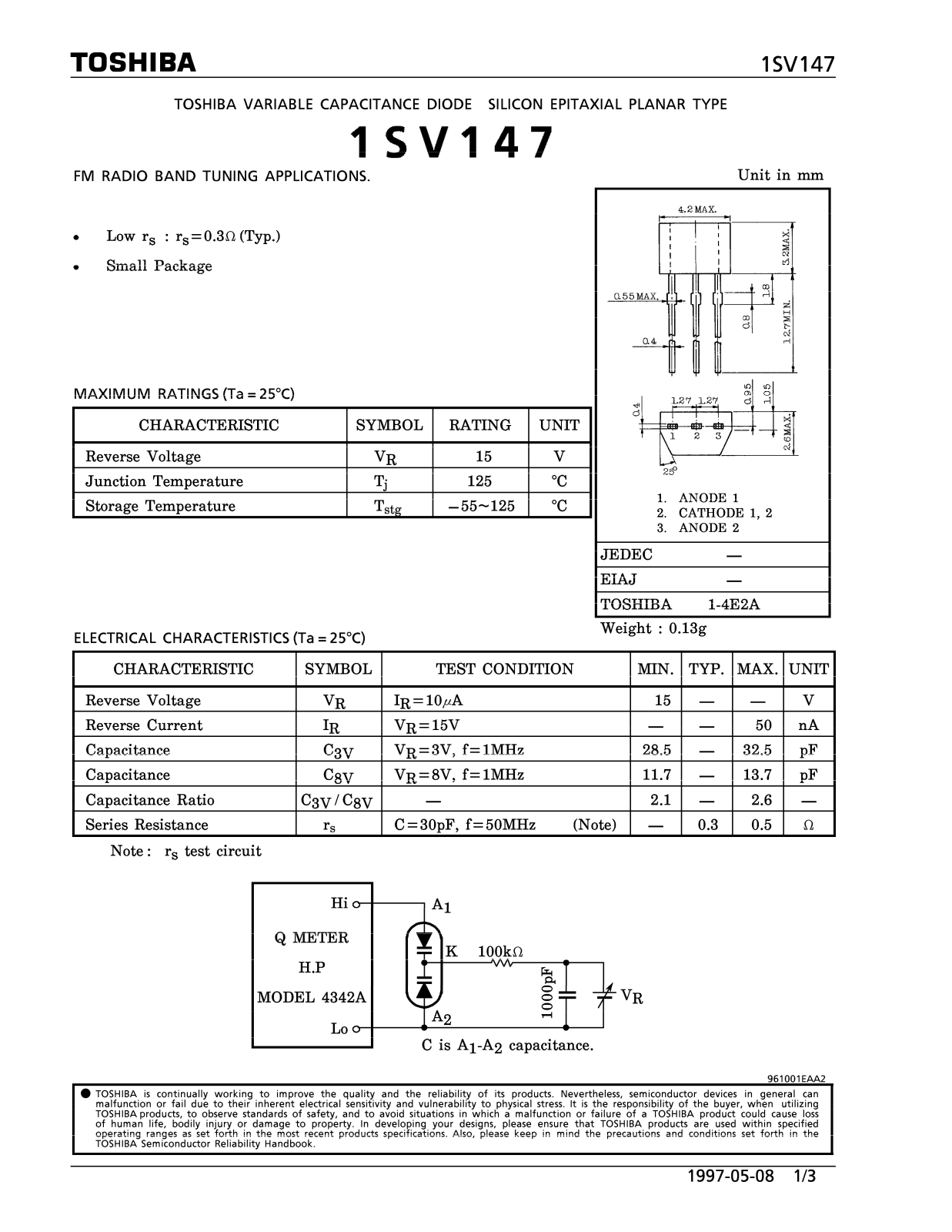 Philips 1sv147 DATASHEETS