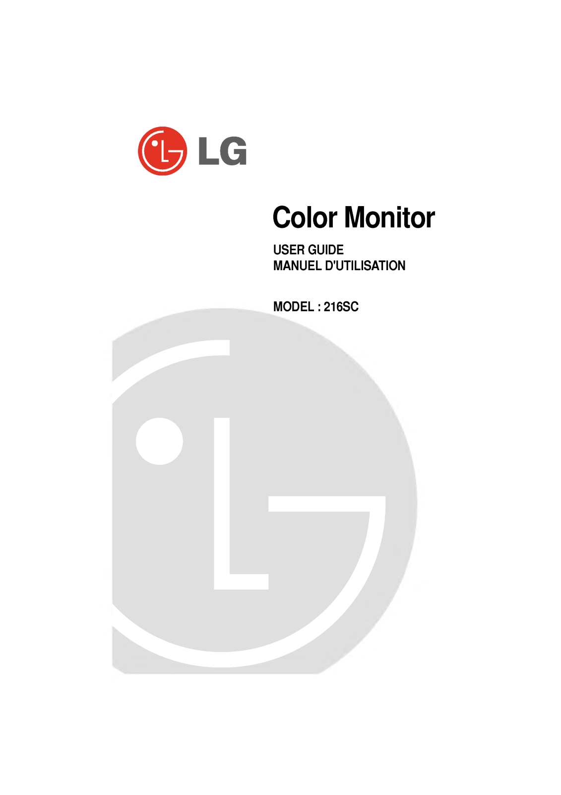 LG L1770H-WF, STUDIOWORKS 216SC, L1932TX, 216SC Manual