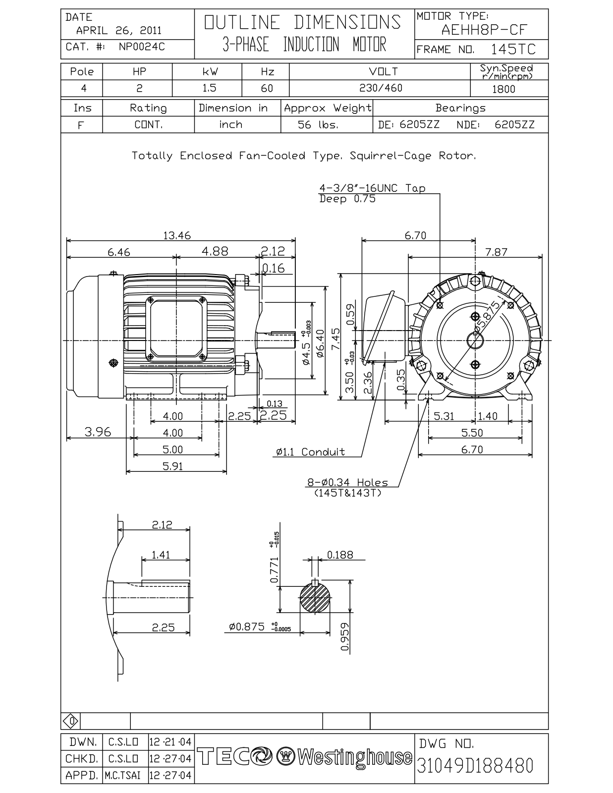 Teco NP0024C Reference Drawing