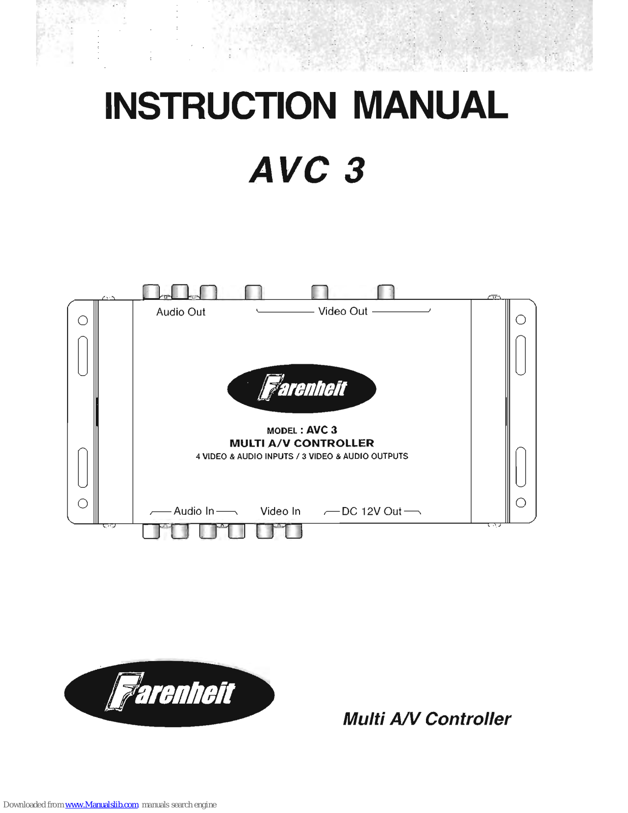 Farenheit AVC 3 Instruction Manual