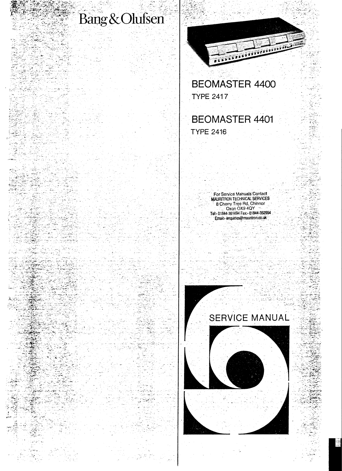 Bang and Olufsen Beomaster 4400 Service manual