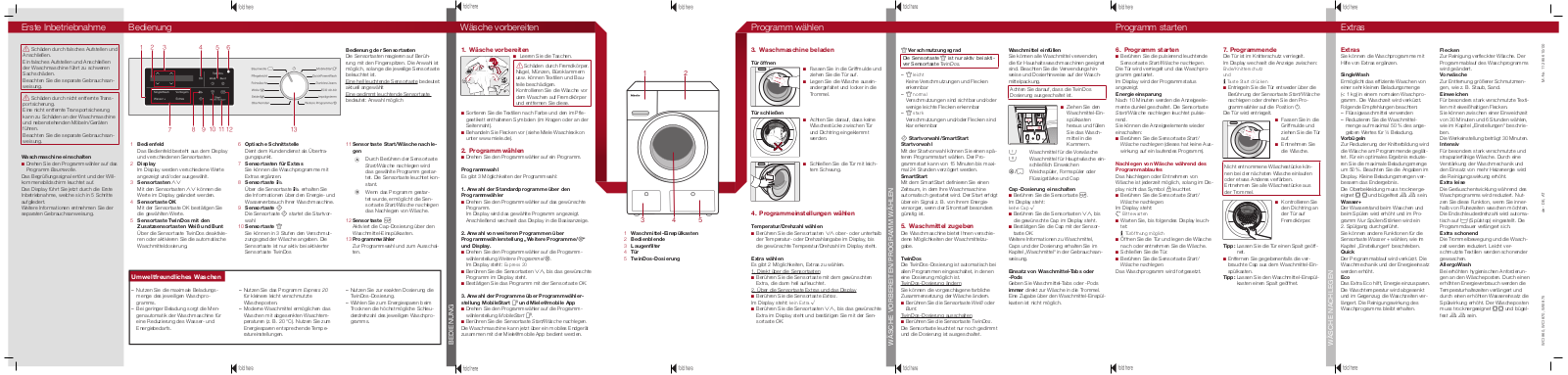 Miele WCI 860, WCI 870, WEI 875 Quick user guide