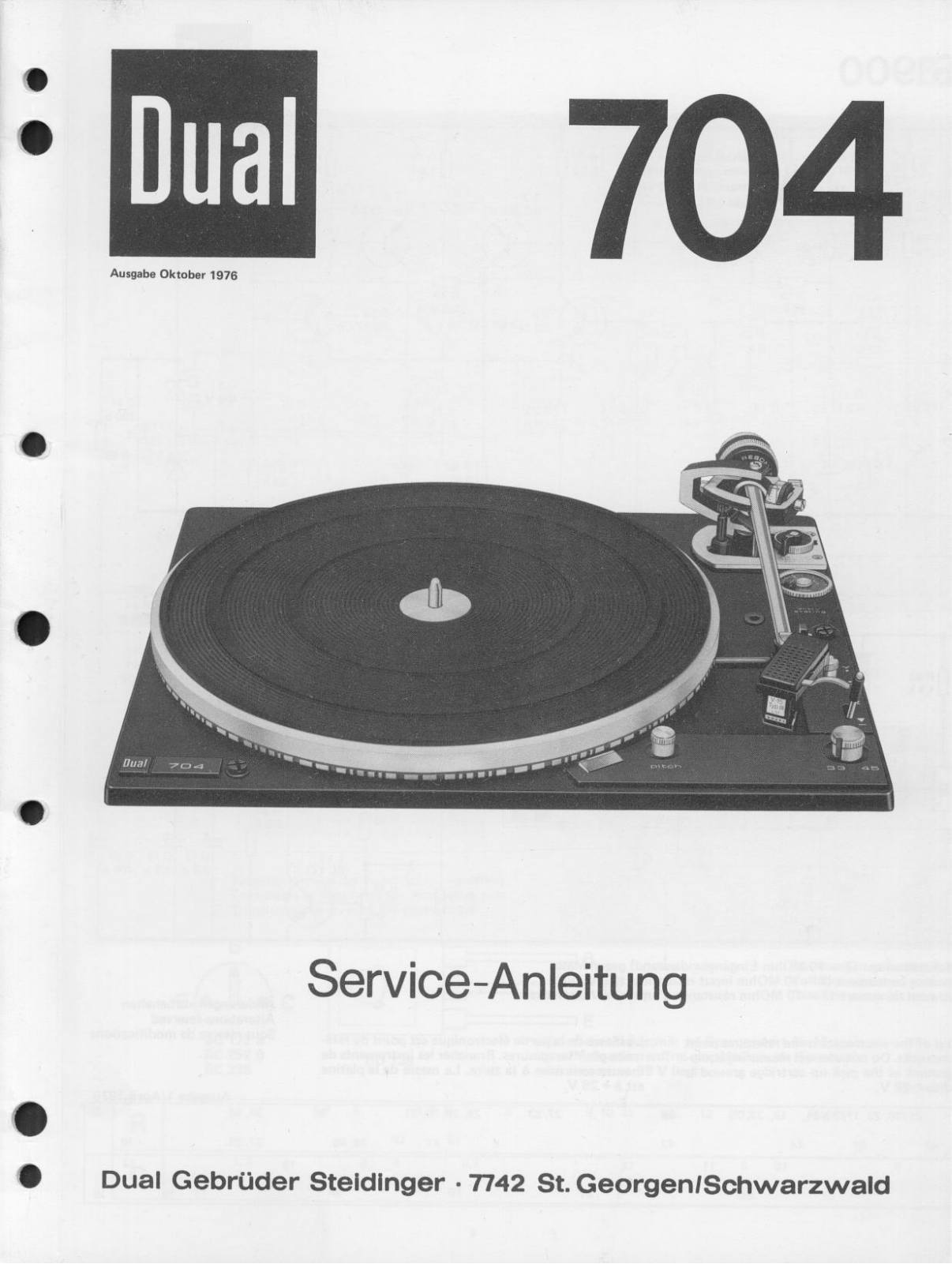 Dual 704 Service manual